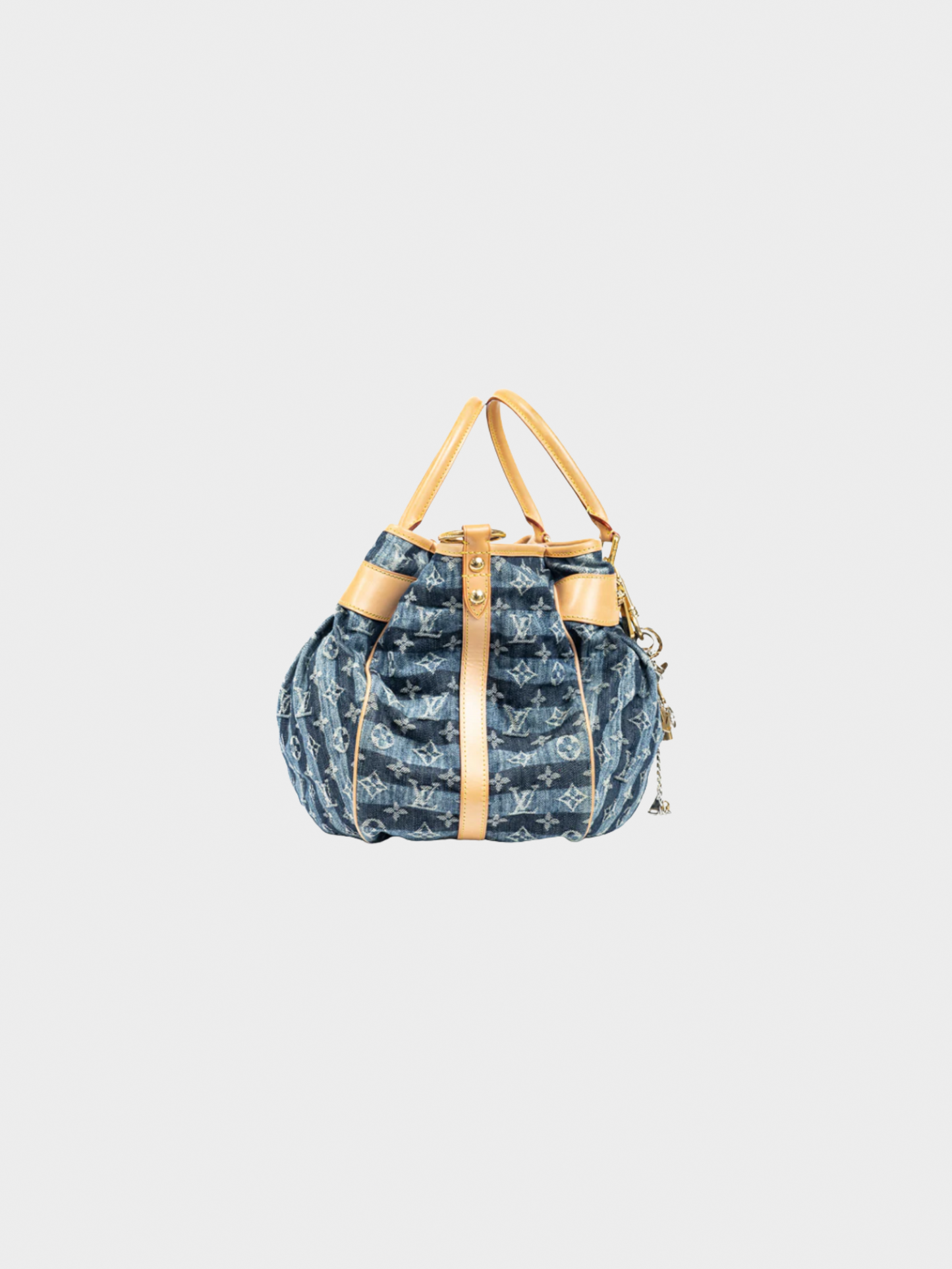 Louis Vuitton Cruise 2007 Cabas Raye GM Monogram Denim Cruise Shoulder Bag