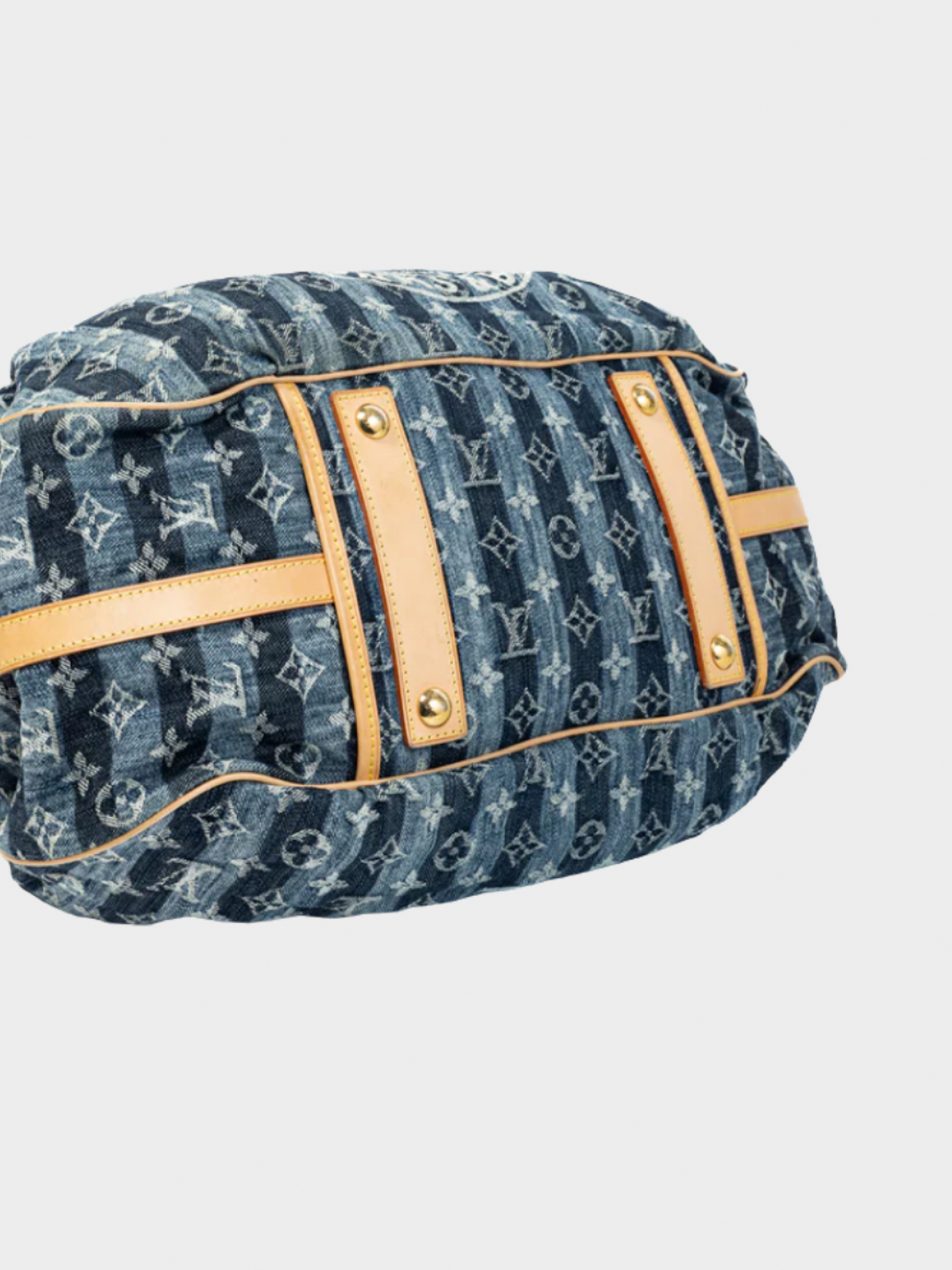 Louis Vuitton Cruise 2007 Cabas Raye GM Monogram Denim Cruise Shoulder Bag