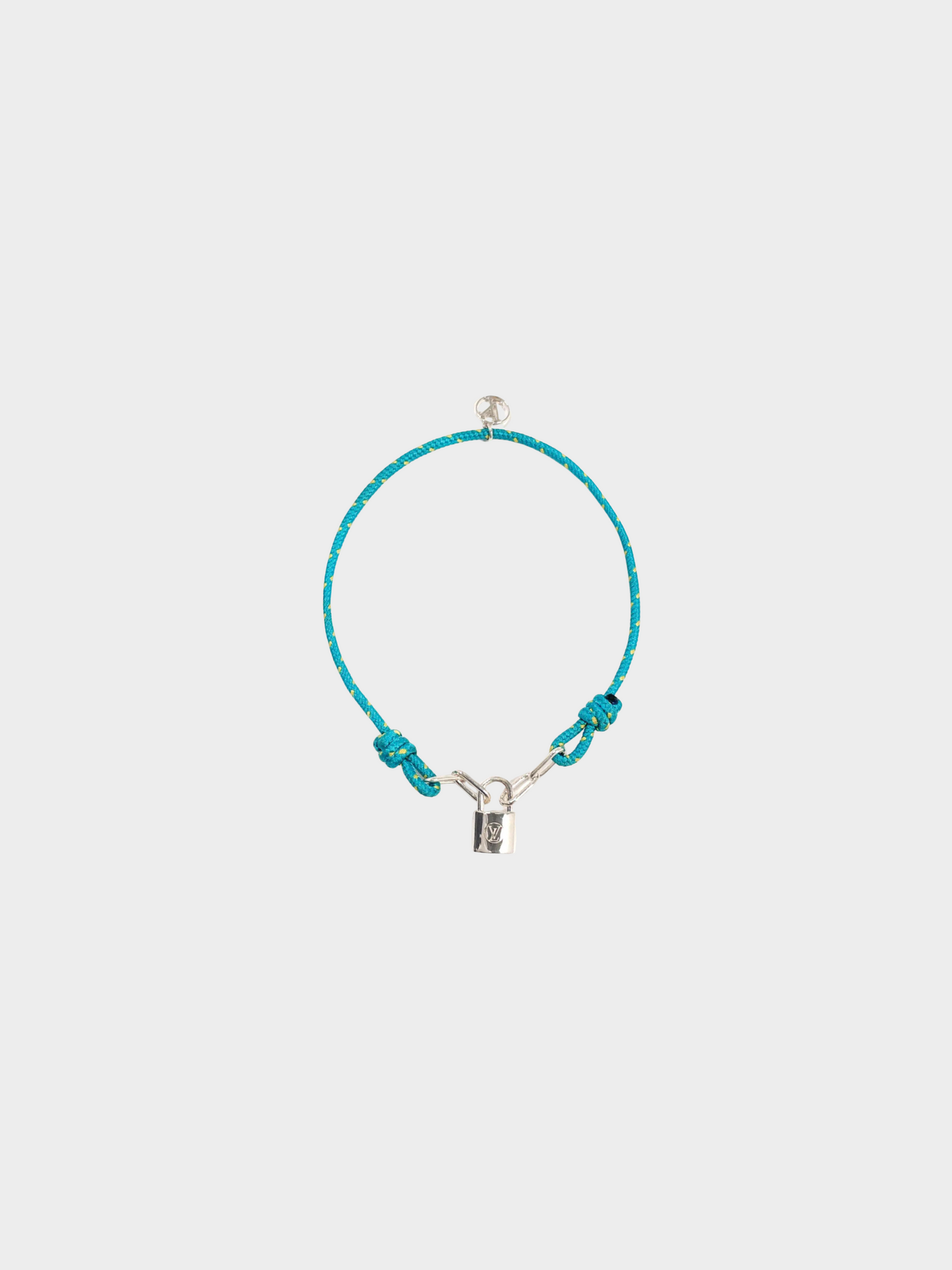 Louis Vuitton by Virgil Abloh 2020 Lockit Sterling Silver Blue Cord Bracelet