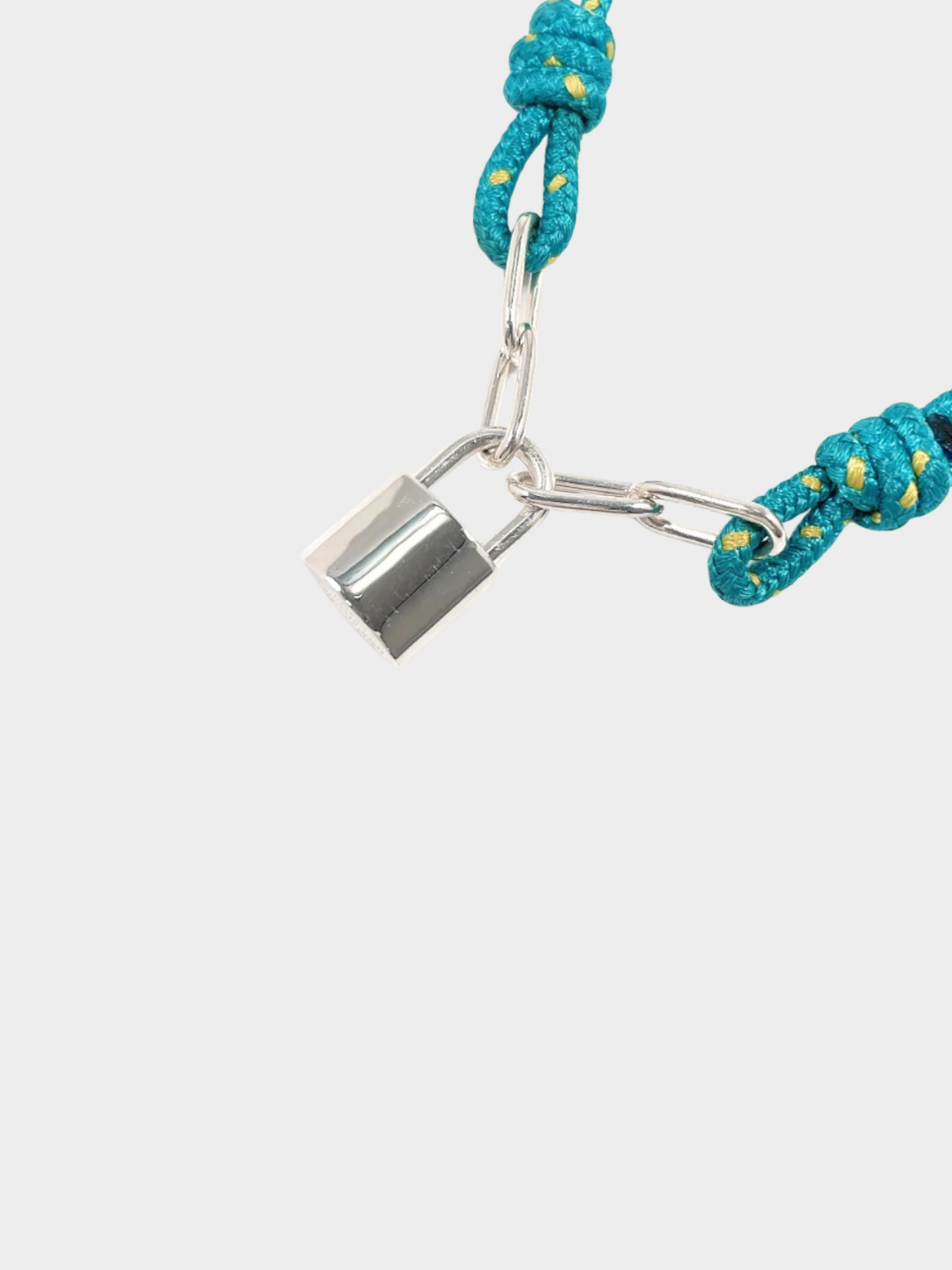 Louis Vuitton by Virgil Abloh 2020 Lockit Sterling Silver Blue Cord Bracelet