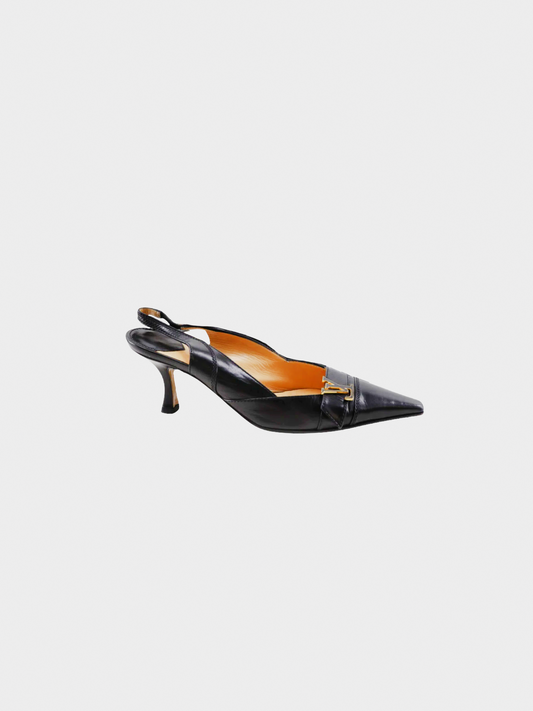 Louis Vuitton 2000s Logo Pointed Toe Pumps