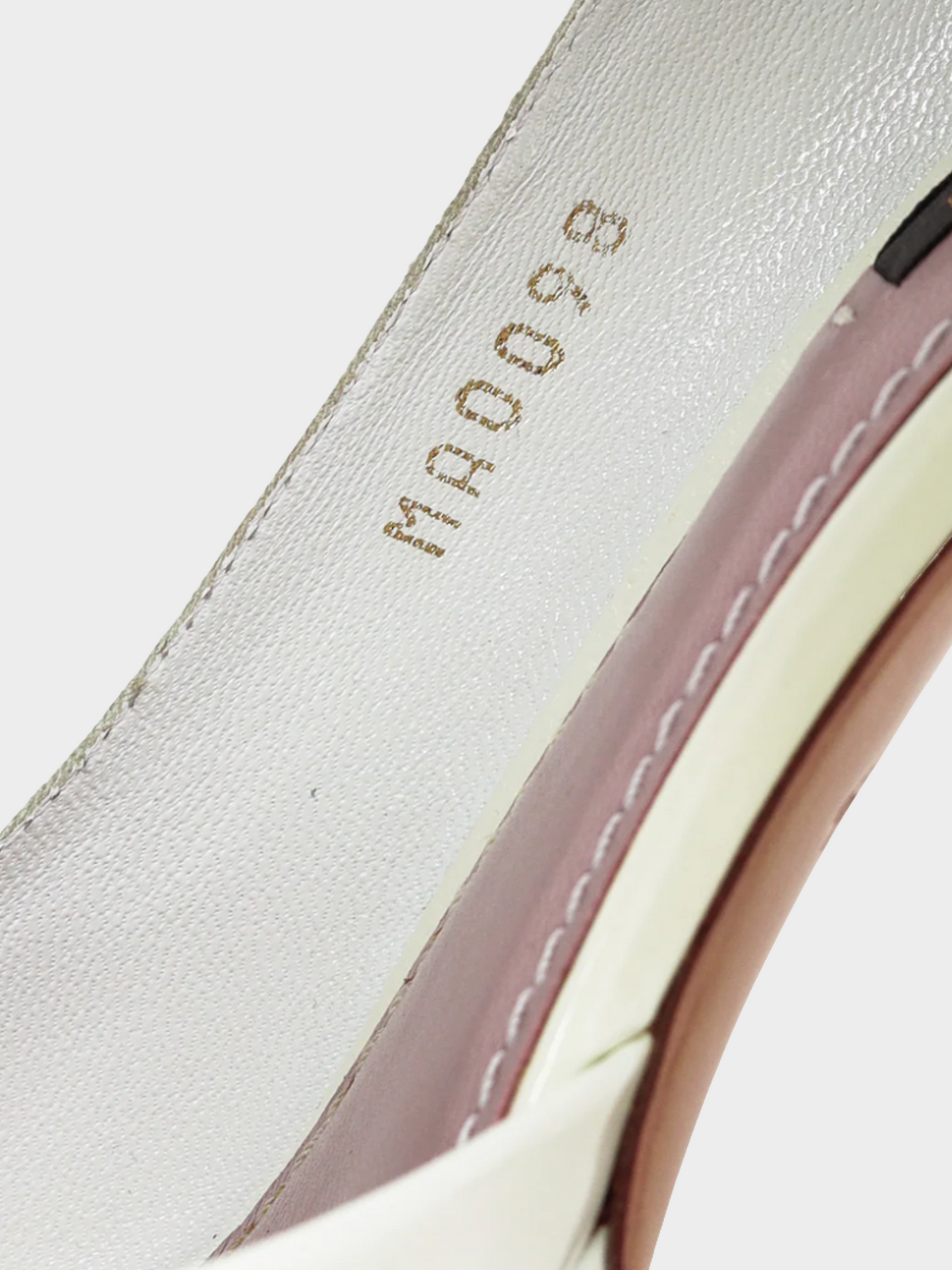 Louis Vuitton SS 2009 White Patent Leather Peep Toe Bow Pumps