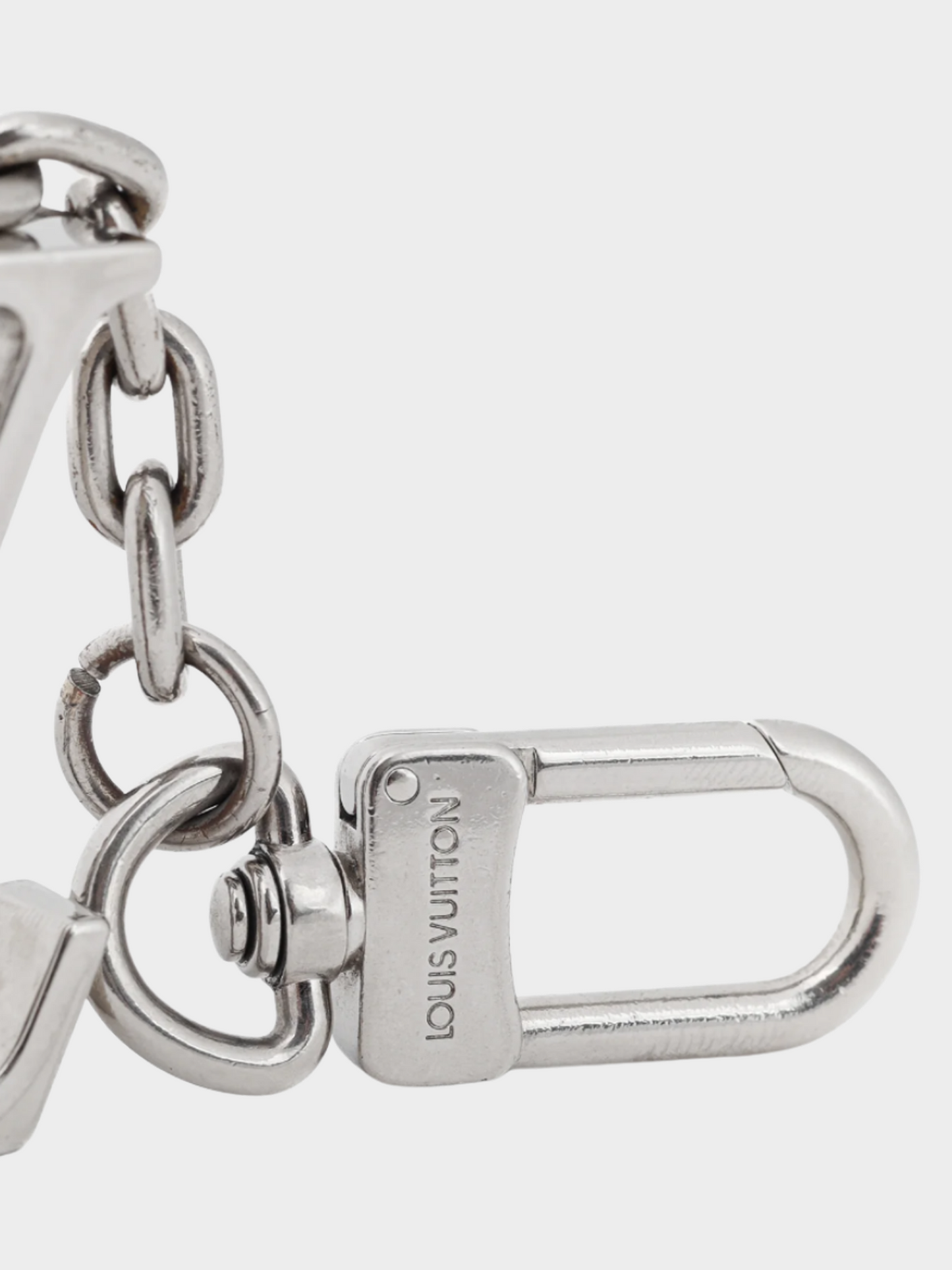 Louis Vuitton 2000s Silver-Tone LV Initials Keyholder