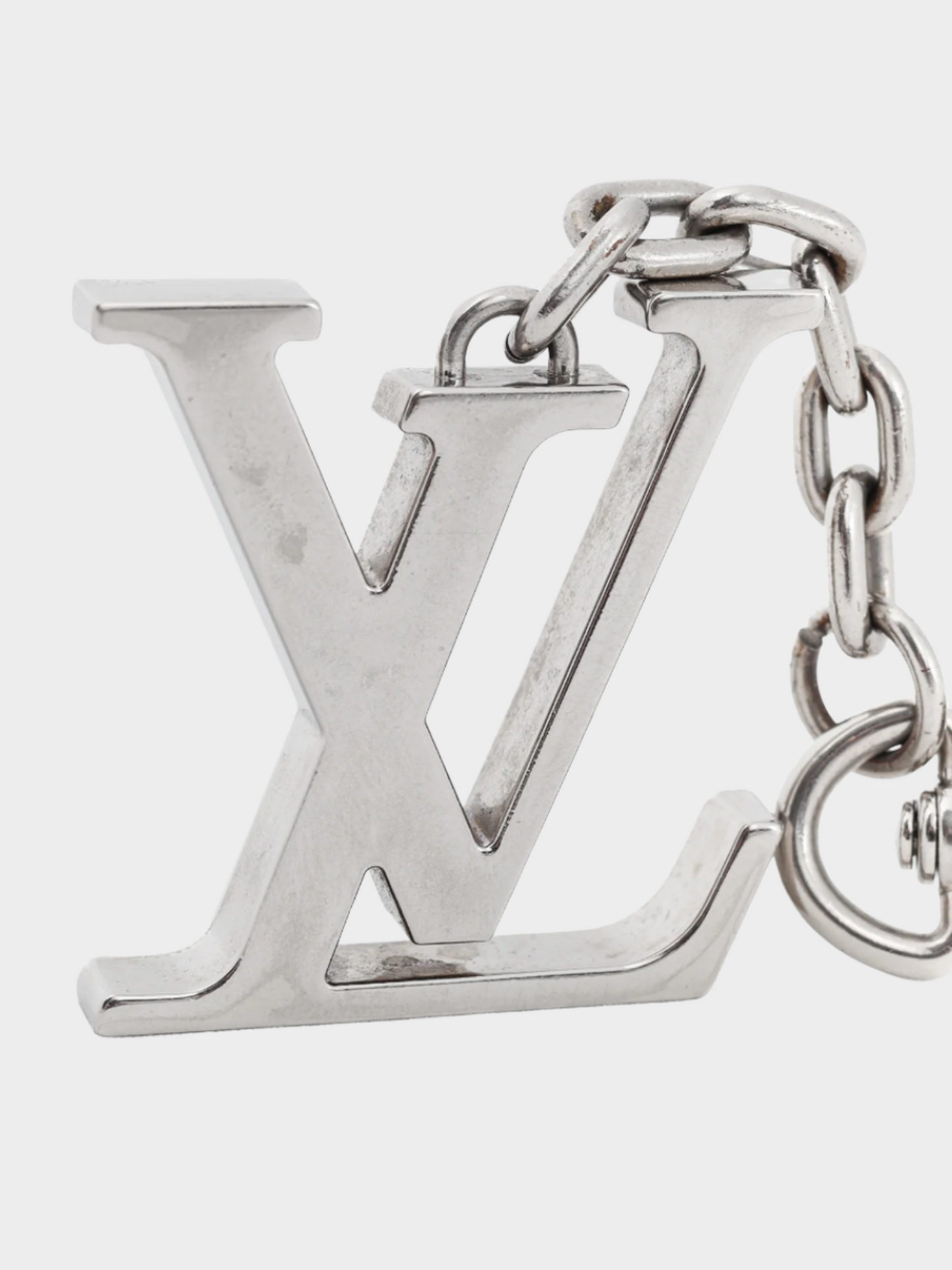 Louis Vuitton 2000s Silver-Tone LV Initials Keyholder