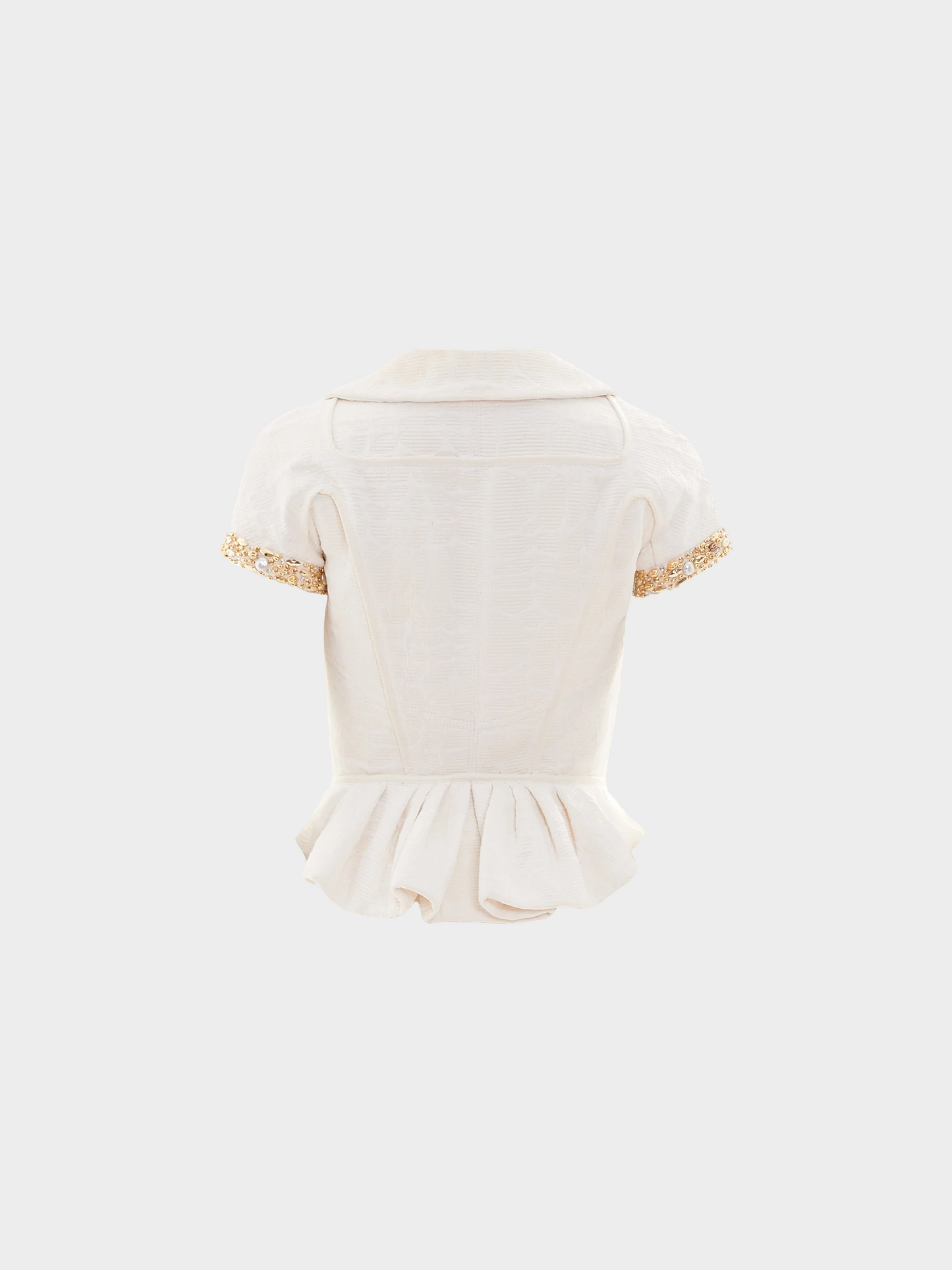 Louis Vuitton 2000s White Embellished Short Sleeve Jacket