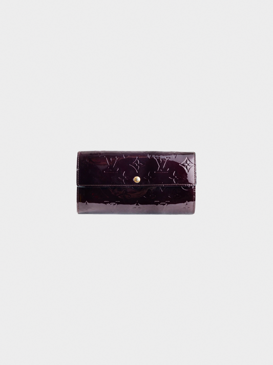 Louis Vuitton 2007 Berry Sarah Amarante Monogram Vernis Leather Wallet