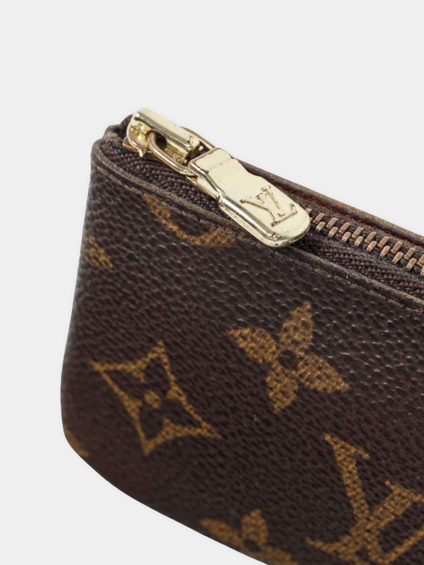 Louis Vuitton 2010s Brown Monogram Canvas Zip Pochette Keyholder