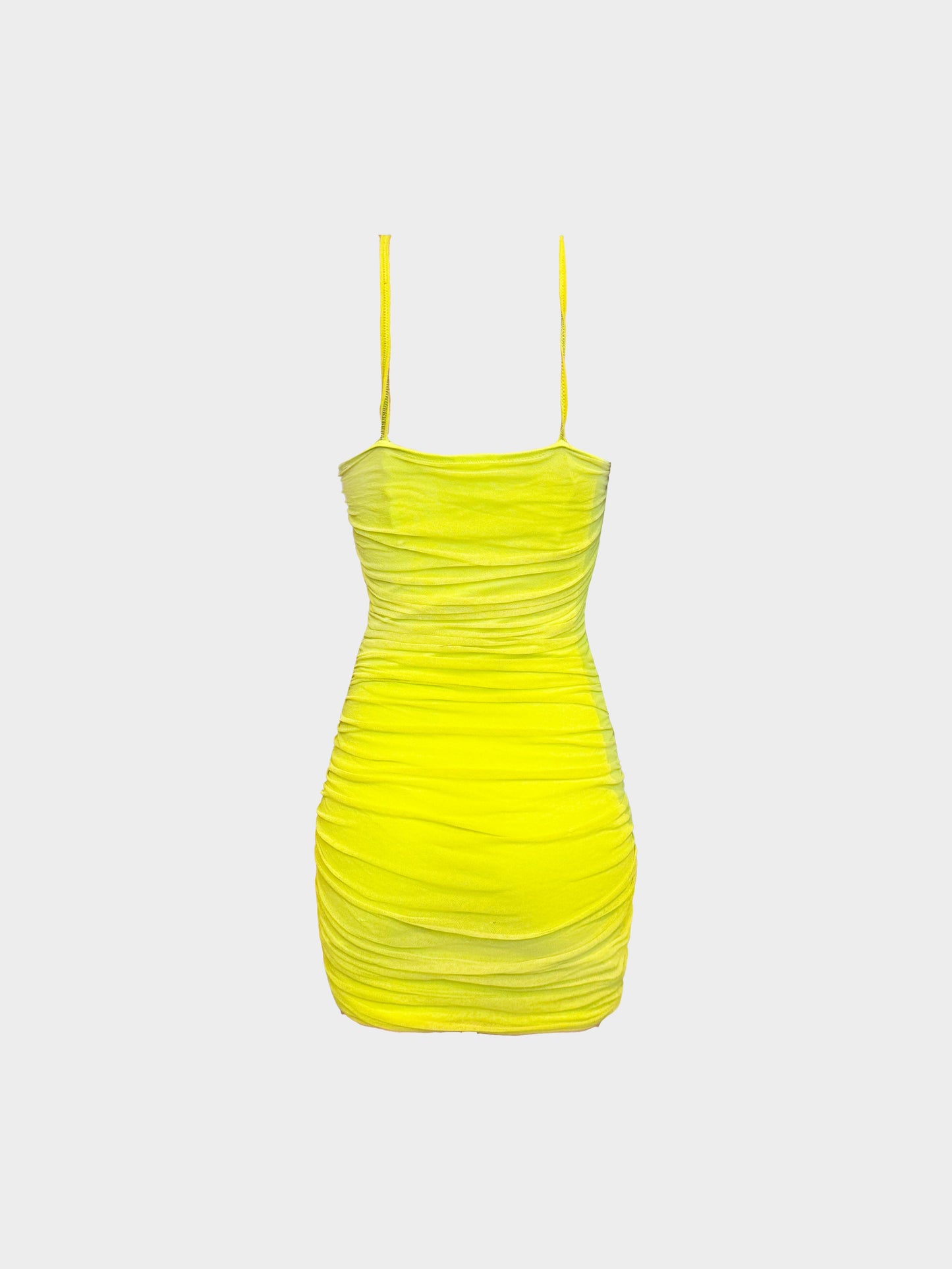 La Perla 1990s Lime Green Lace Trim Fitted Dress