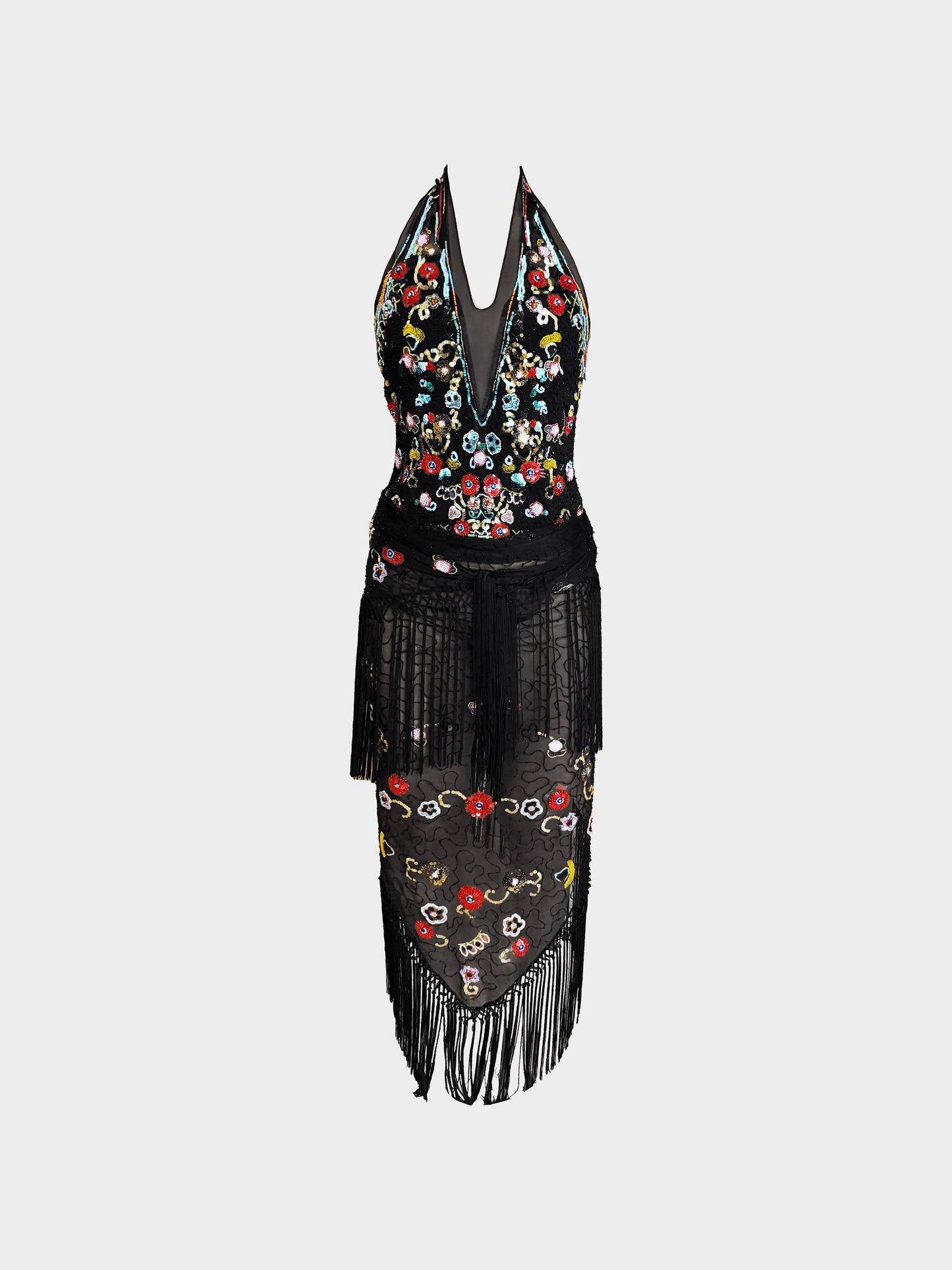 La Perla 1990s Embellished Ensemble with Top and Scarf