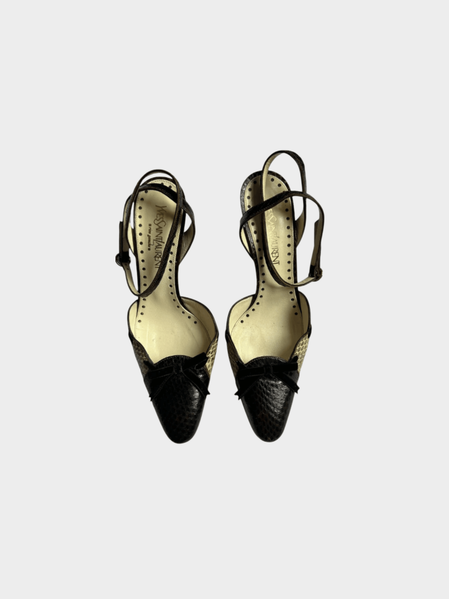 Yves Saint Laurent 2000s Snake Python Bow Tie Heels