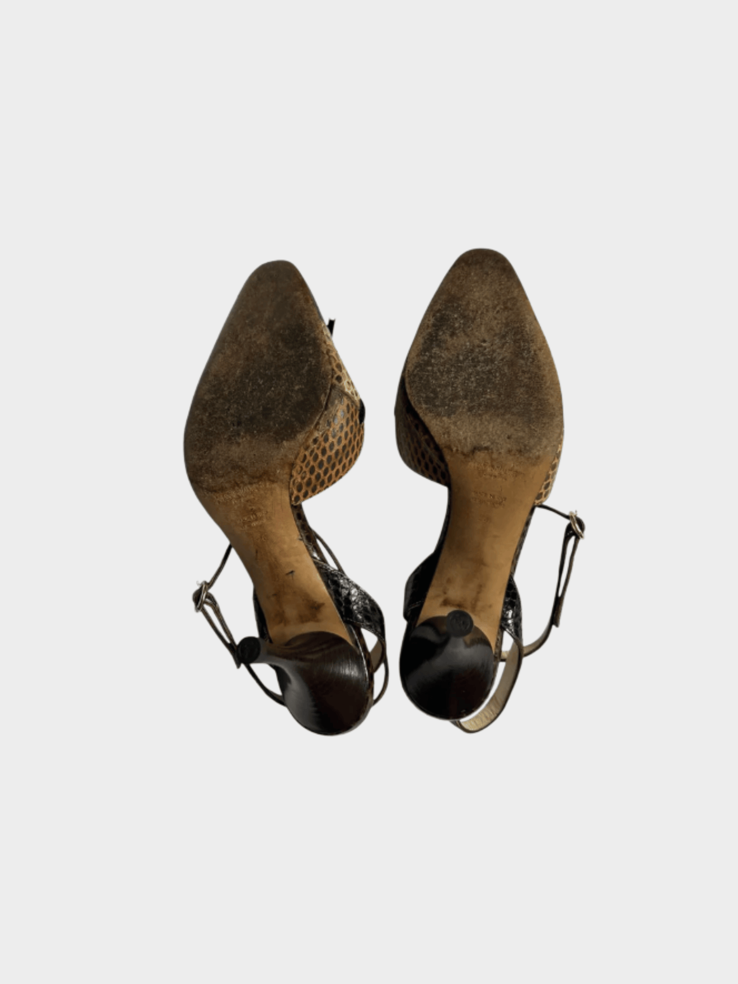 Yves Saint Laurent 2000s Snake Python Bow Tie Heels