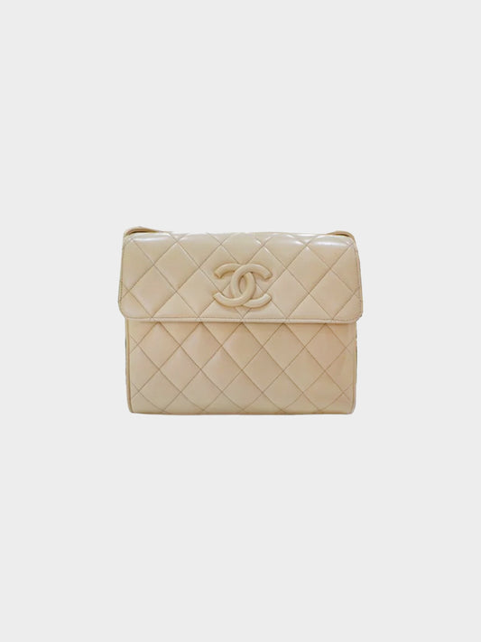 Chanel 1994-1996 Rare Lambskin Beige Flap