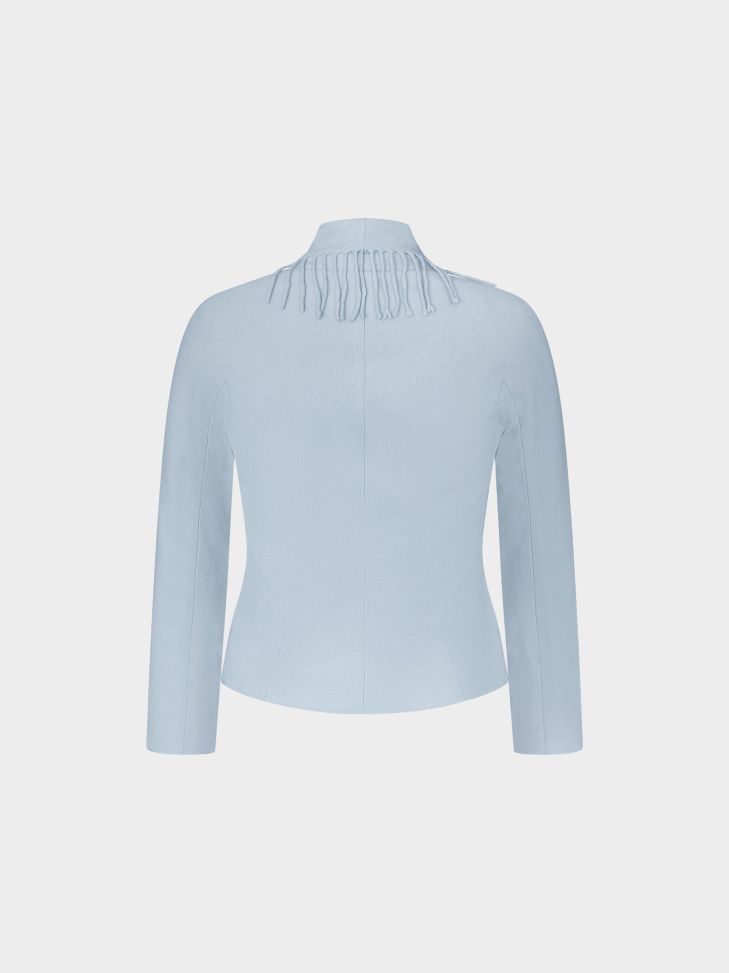 Thierry Mugler 1990s Light Blue Fringed Wrap Jacket