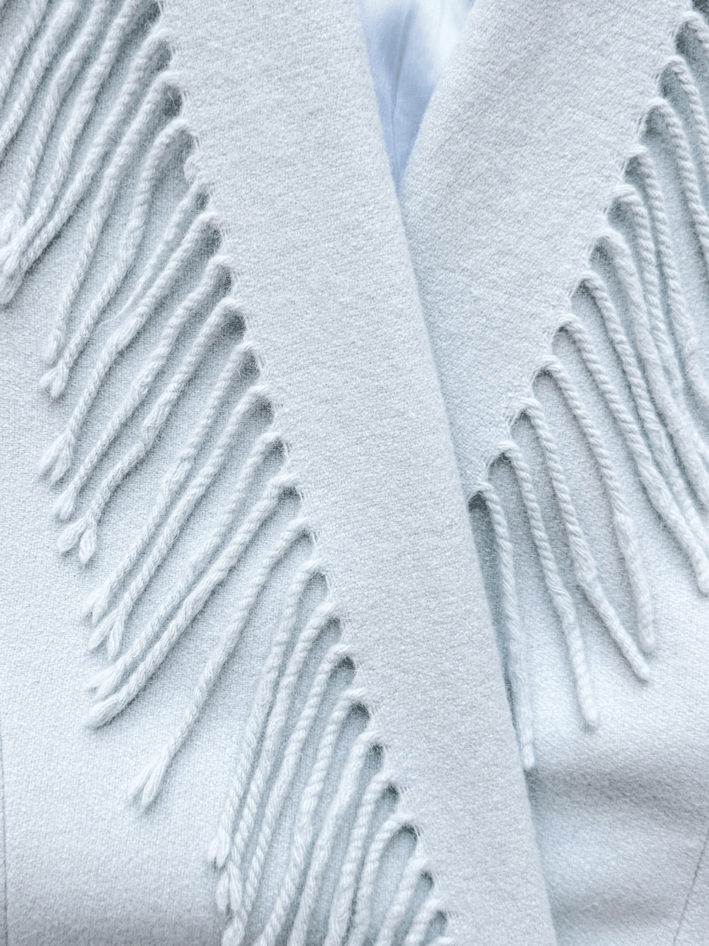 Thierry Mugler 1990s Light Blue Fringed Wrap Jacket