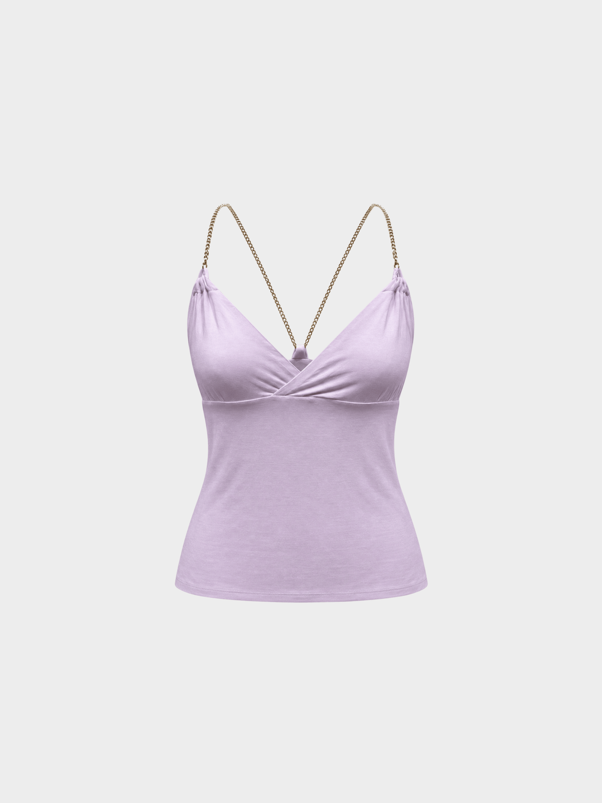 Versace 2000s Lilac Jersey Chain-Strap Top