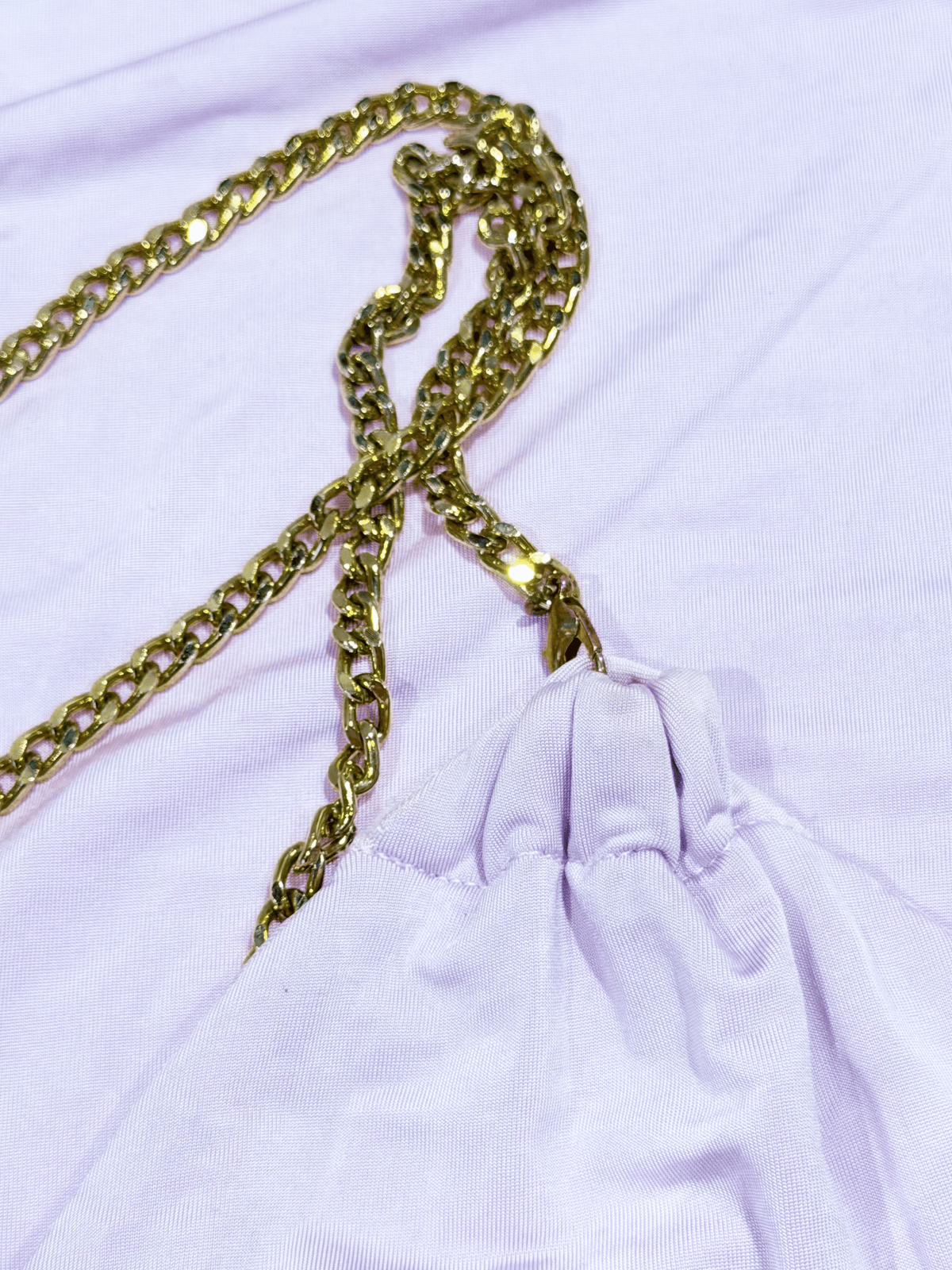 Versace 2000s Lilac Jersey Chain-Strap Top