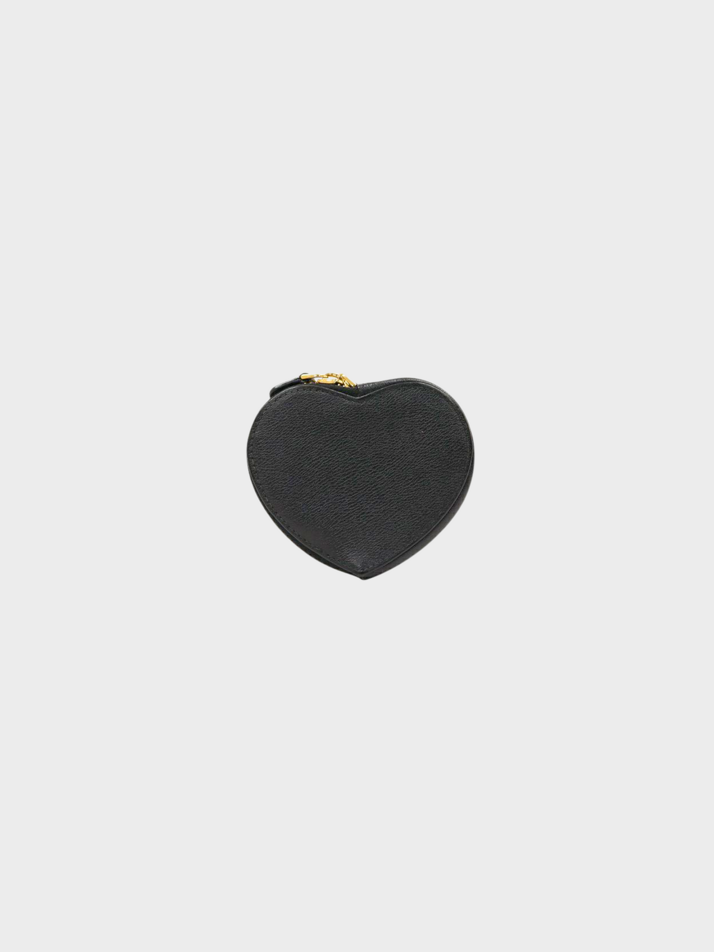 Loewe 2010s Black Leather Anagram Heart Coin Case