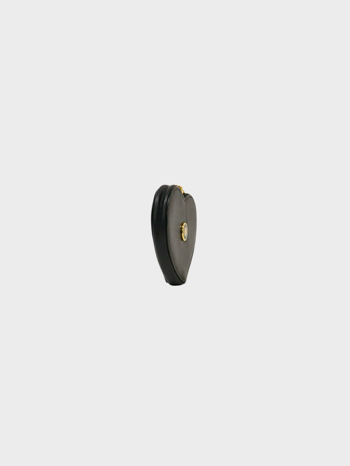 Loewe 2010s Black Leather Anagram Heart Coin Case