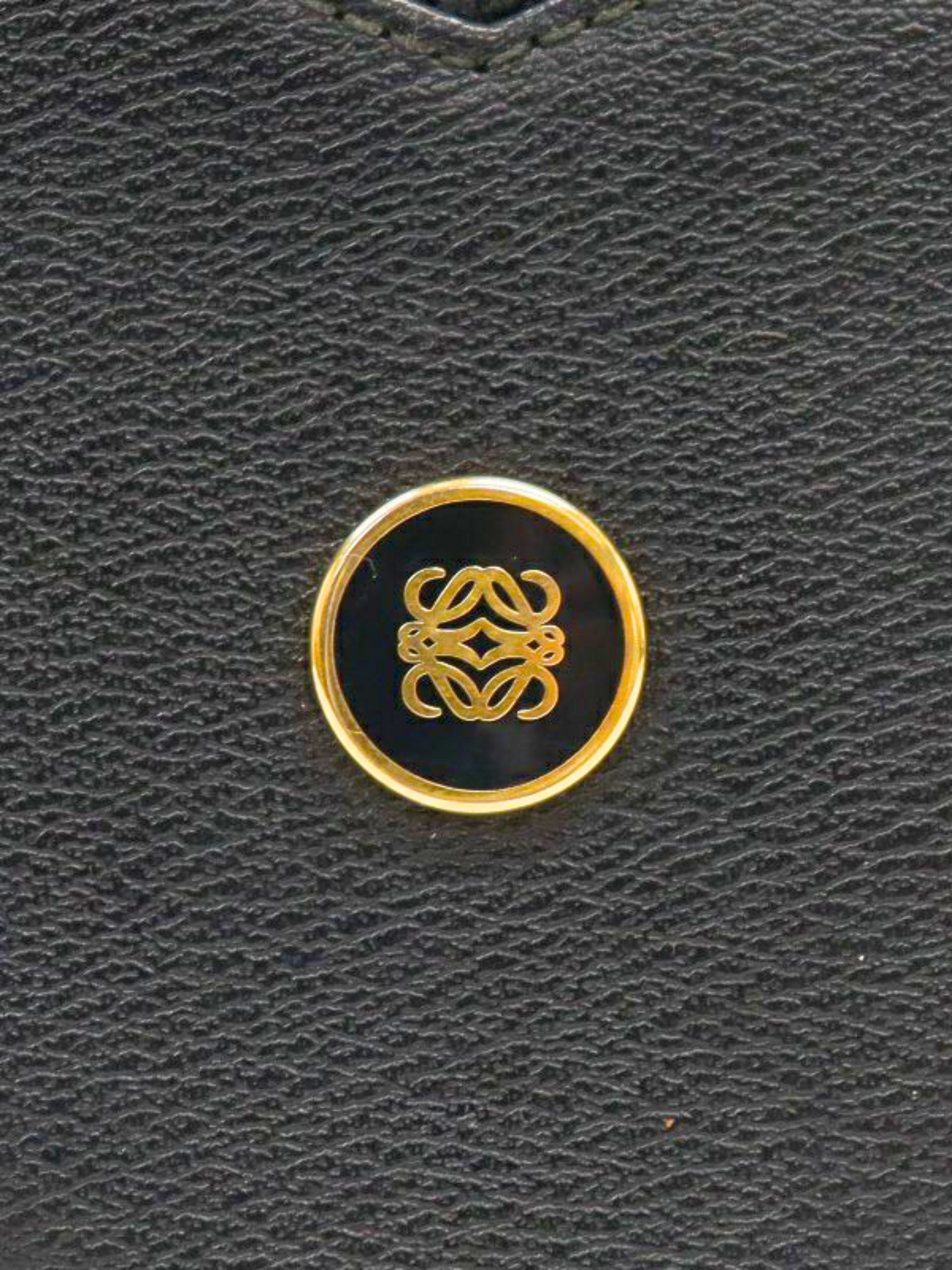 Loewe 2010s Black Leather Anagram Heart Coin Case