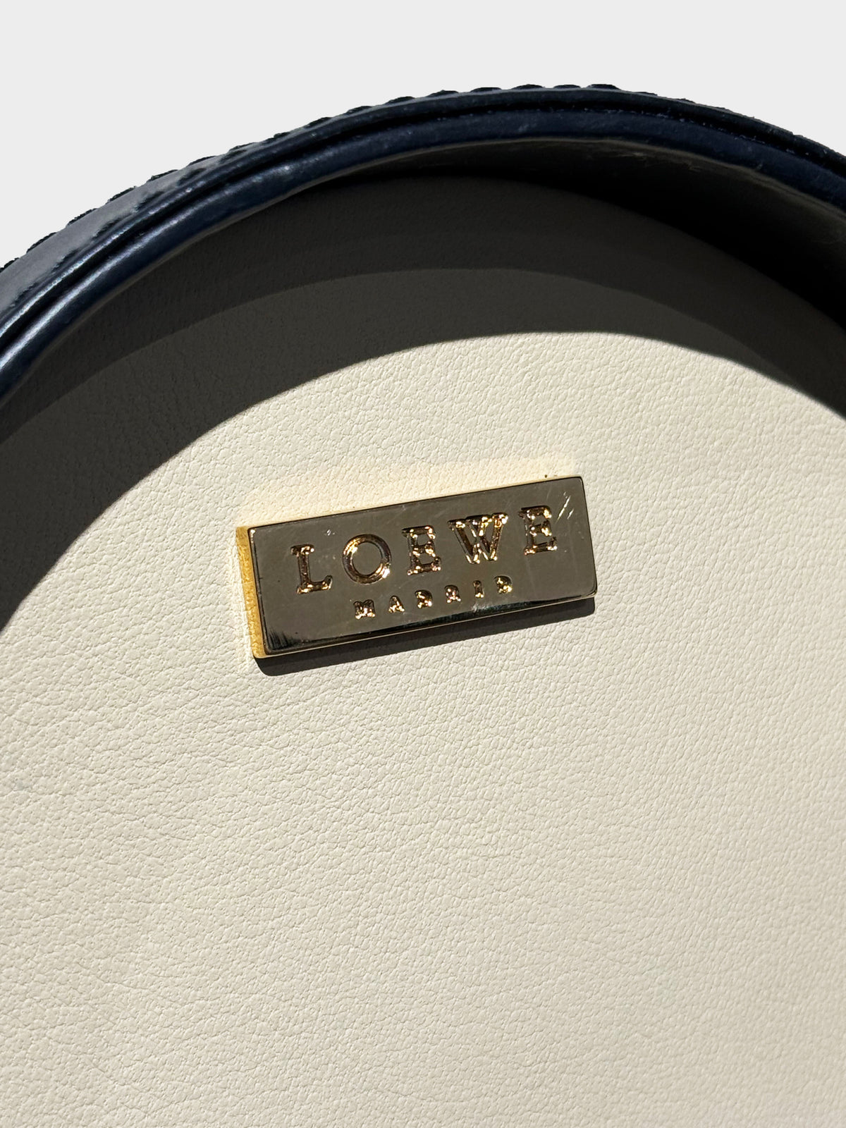 Loewe 2000s Black Leather Cylindrical Vanity Bag