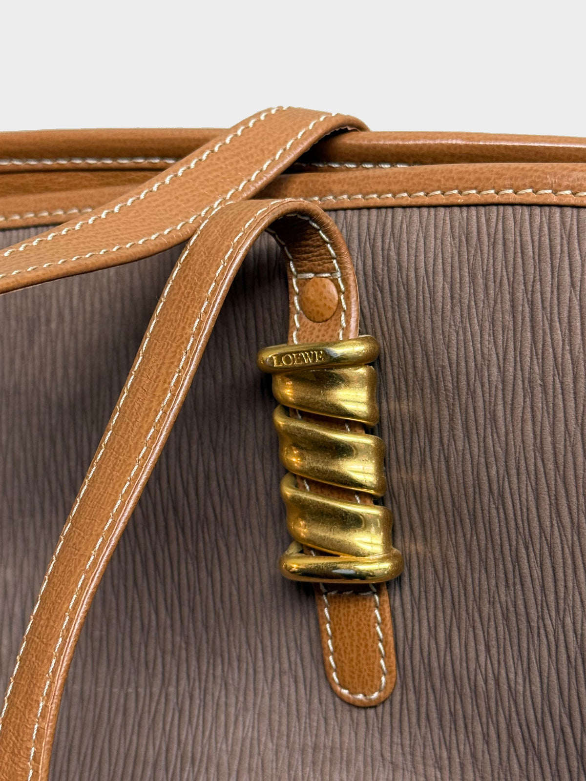 Loewe 2000s Brown Leather Velazquez Tote Bag