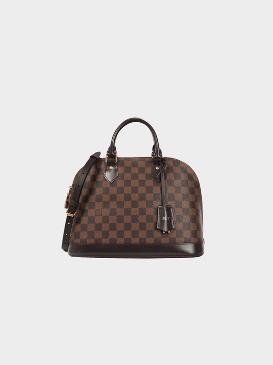 Louis Vuitton 2016 Brown Alma PM Damier Ebene Canvas Tote