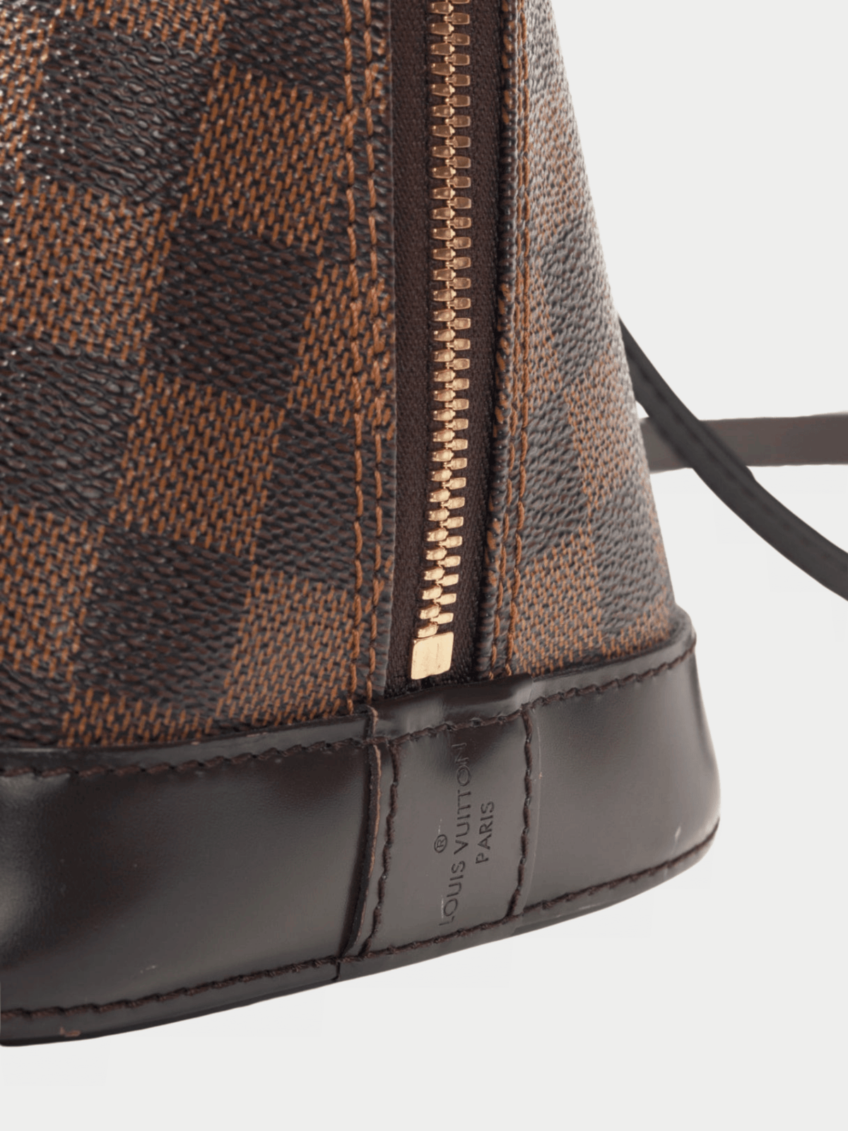 Louis Vuitton 2016 Brown Alma PM Damier Ebene Canvas Tote