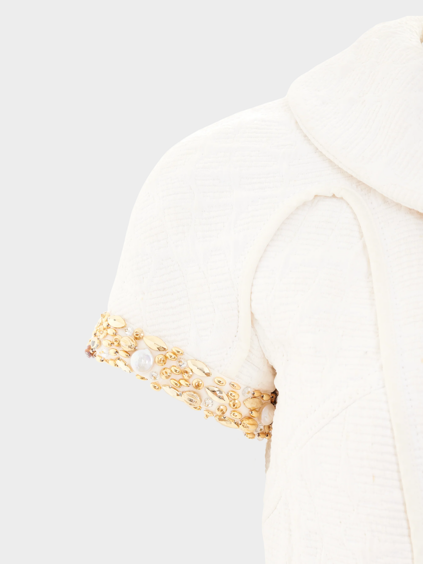 Louis Vuitton 2000s White Embellished Short Sleeve Jacket