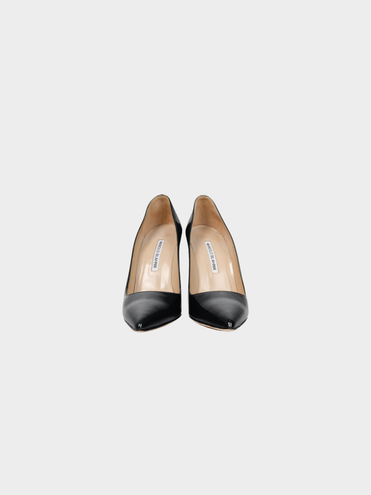 Manolo Blahnik 2010s BB Midnight-Blue Patent Leather Pointed-Toe Pumps