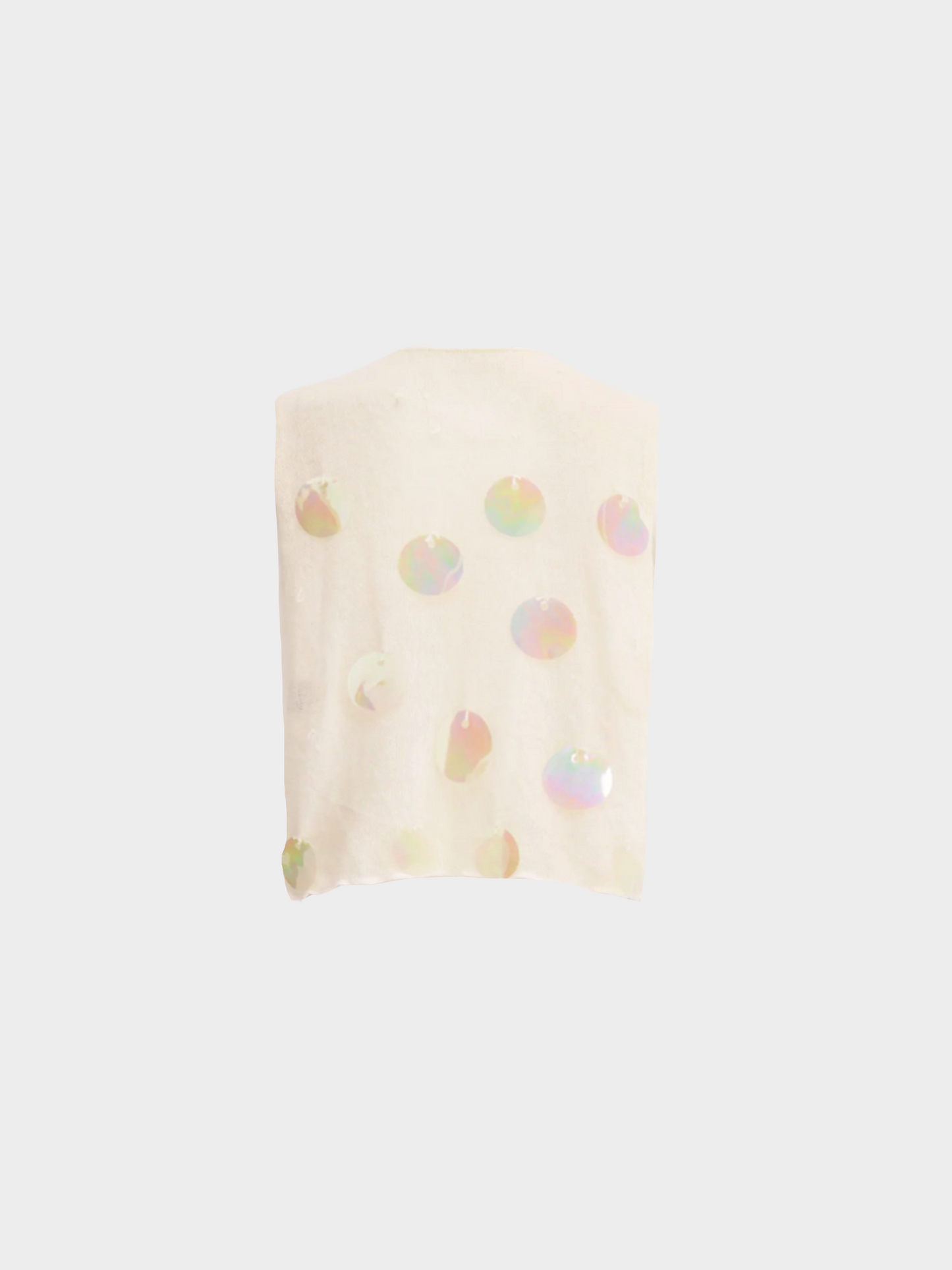 Maison Martin Margiela FW 2000 Off White Silk Knit Embellished Tunic
