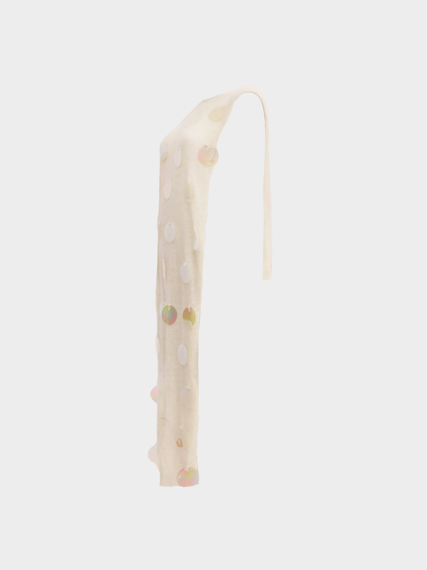 Maison Martin Margiela FW 2000 Off White Silk Knit Embellished Tunic