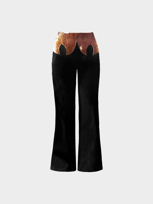 Alexander McQueen FW 1997 Cowhide Waist Wide Leg Trousers