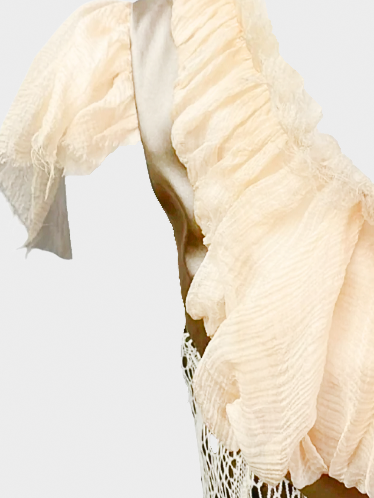 Alexander McQueen FW 2002 Runway Beige Lace Bondage Corset Midi Dress