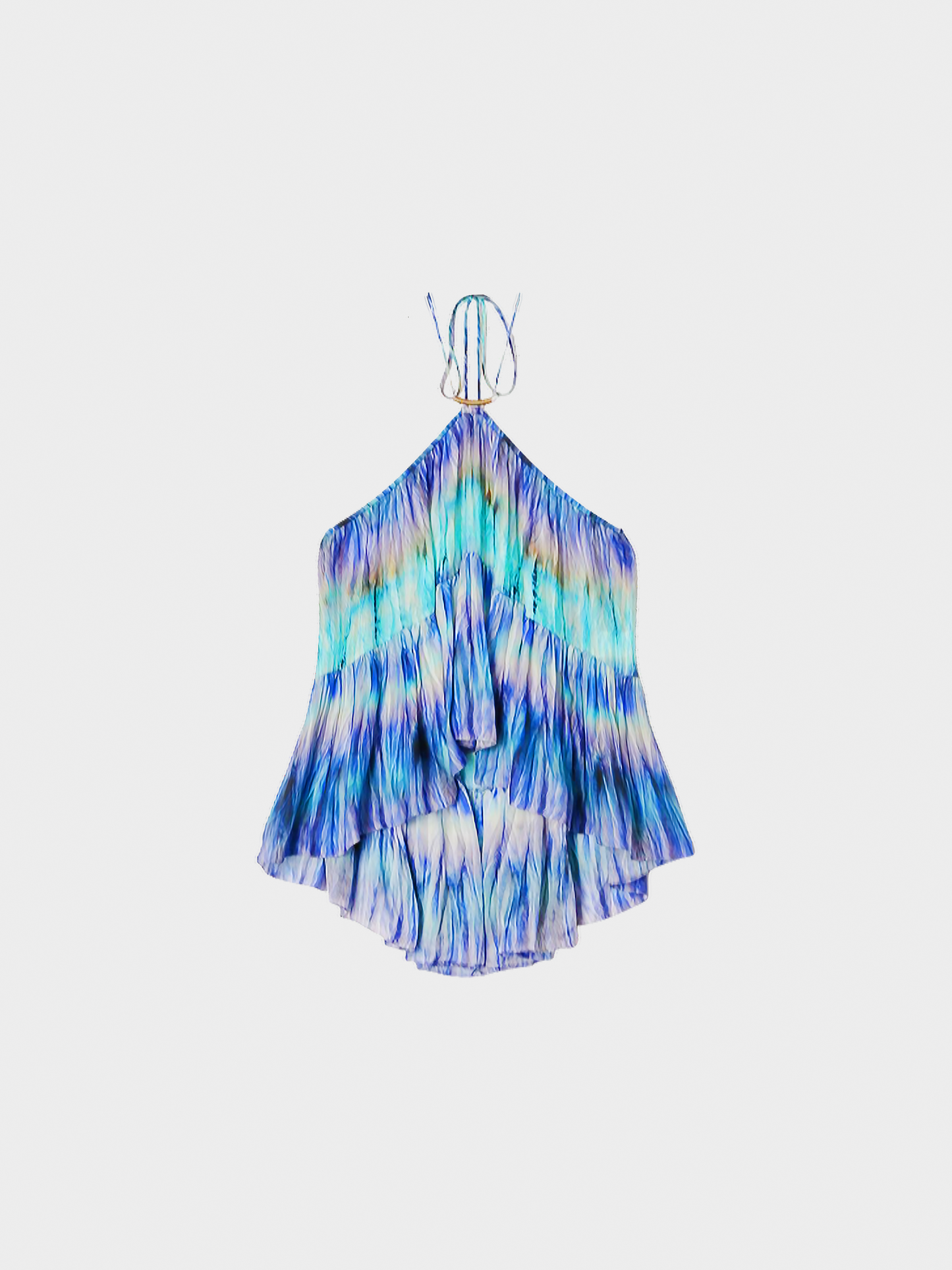 Plein Sud 2010s Blue Tie-Dye Halter Neck Top