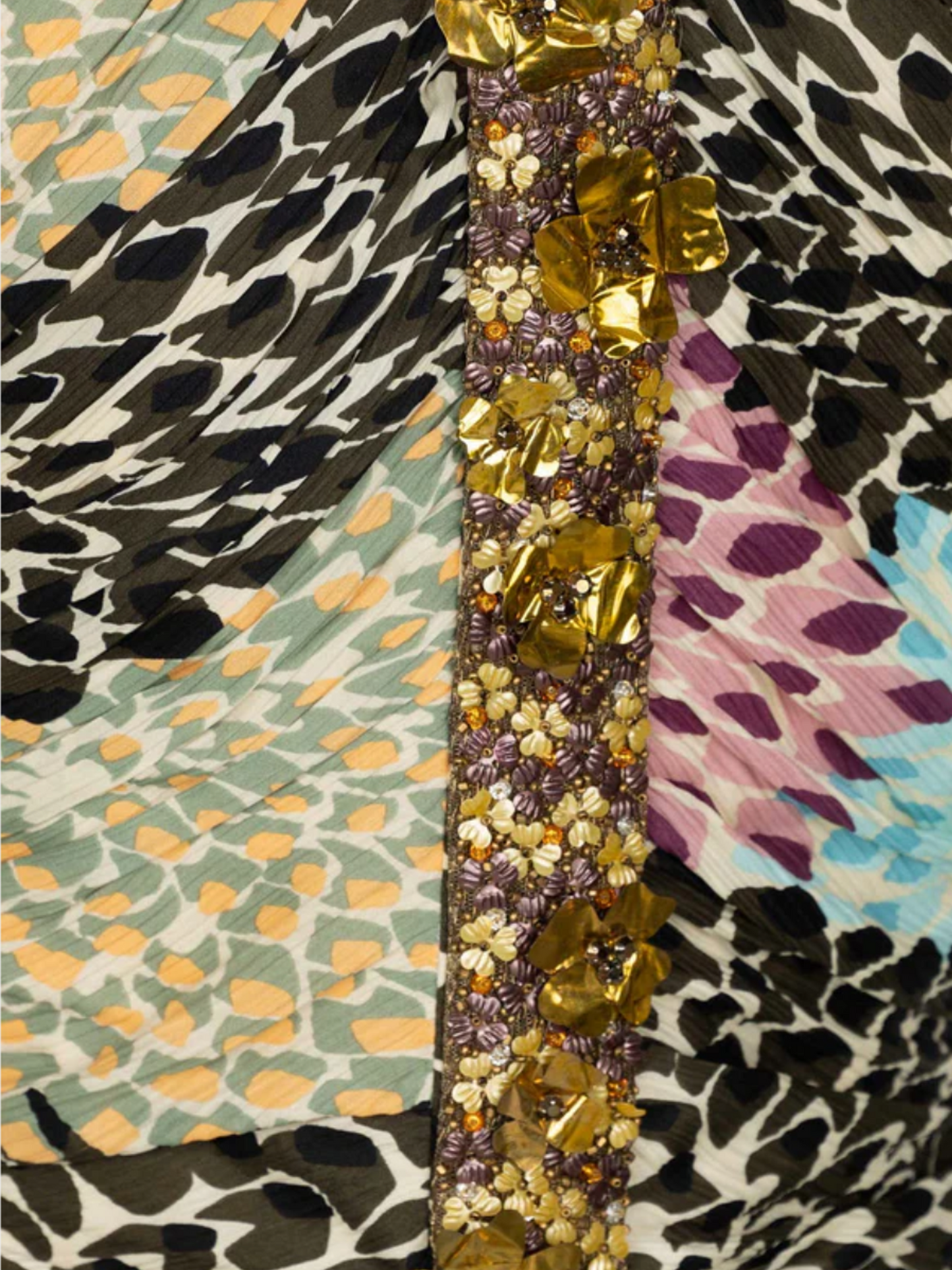 Missoni FW 2005 Multicoloured Embellished Silk Print Halter Dress
