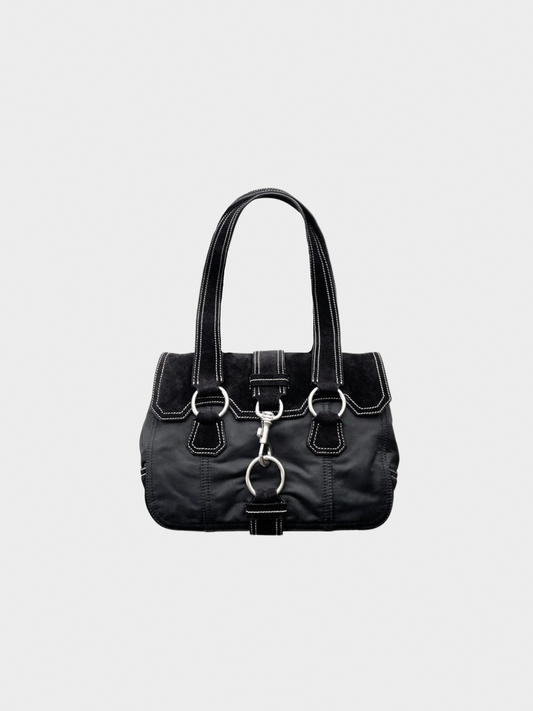 Miu Miu 2000s Black Suede Leather Bag