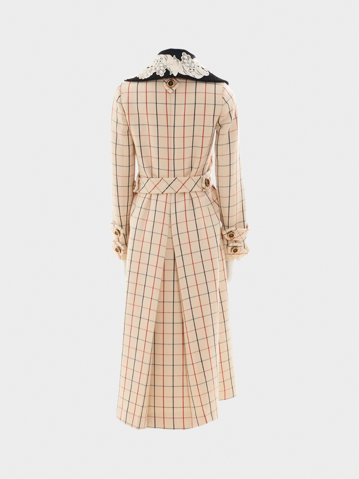 Miu Miu Pre-Fall 2016 Double Breasted Black and Red Stripes Coat