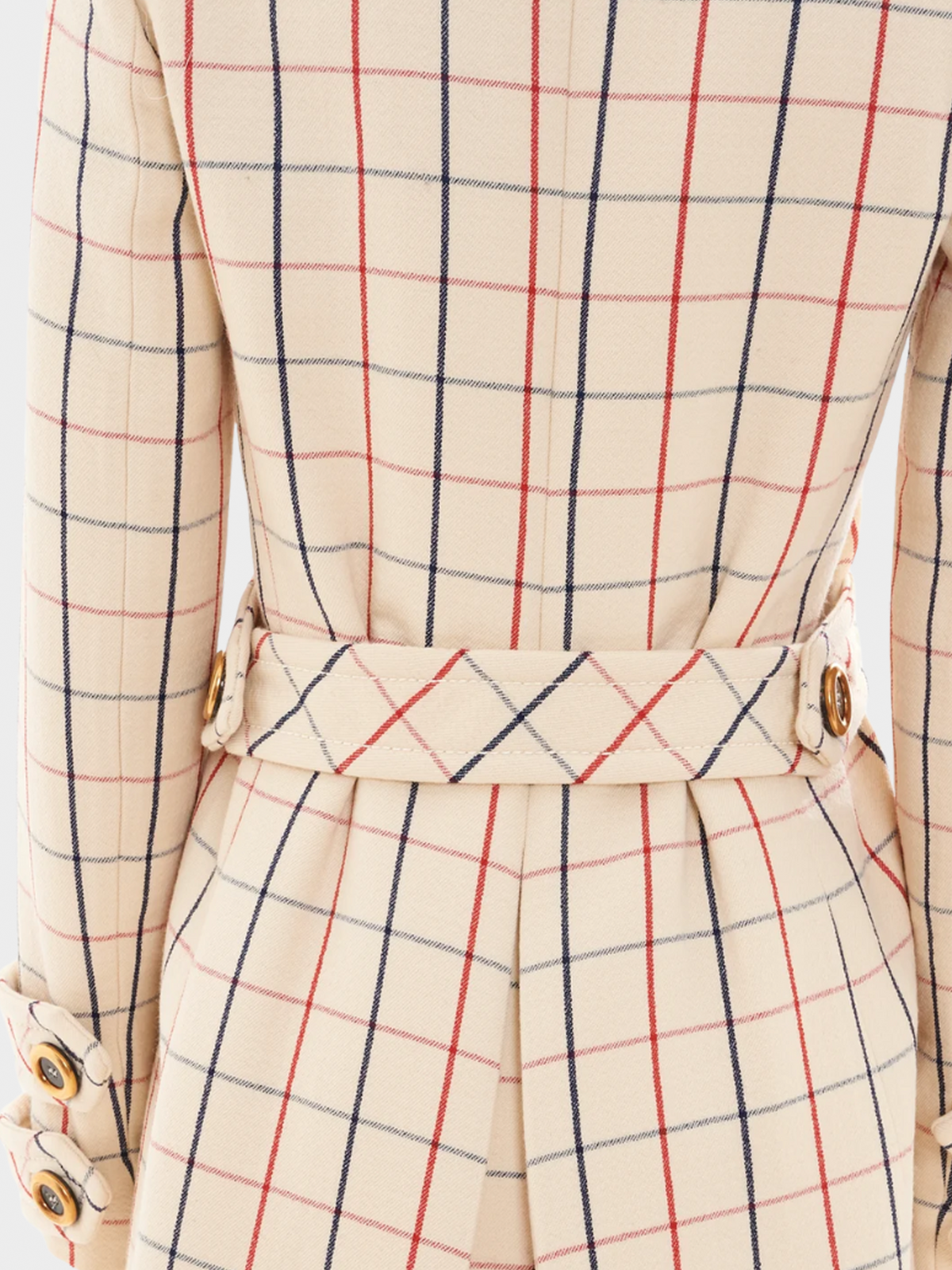 Miu Miu Pre-Fall 2016 Double Breasted Black and Red Stripes Coat