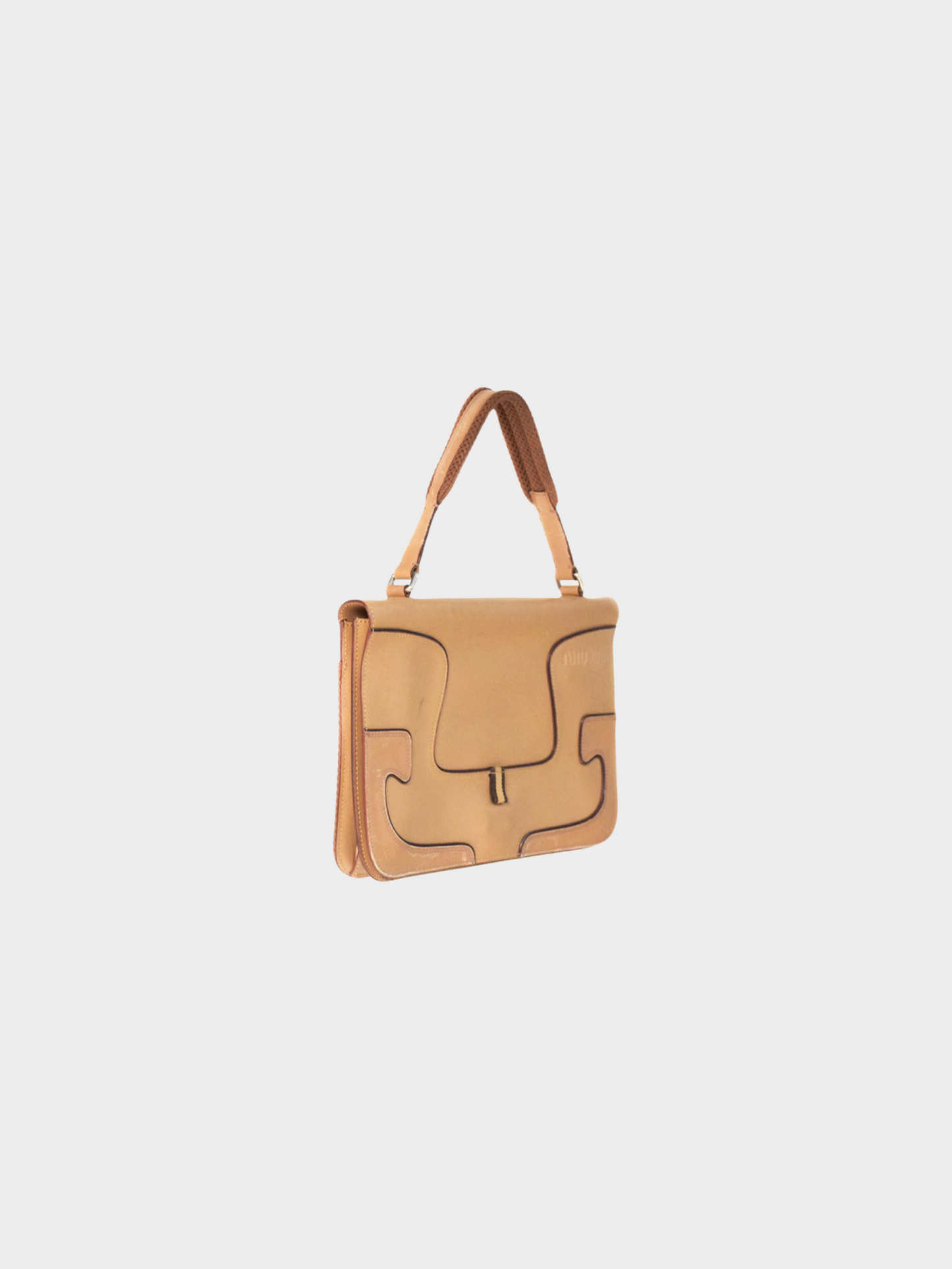 Miu Miu FW 1999 Beige Leather Top Handled Bag
