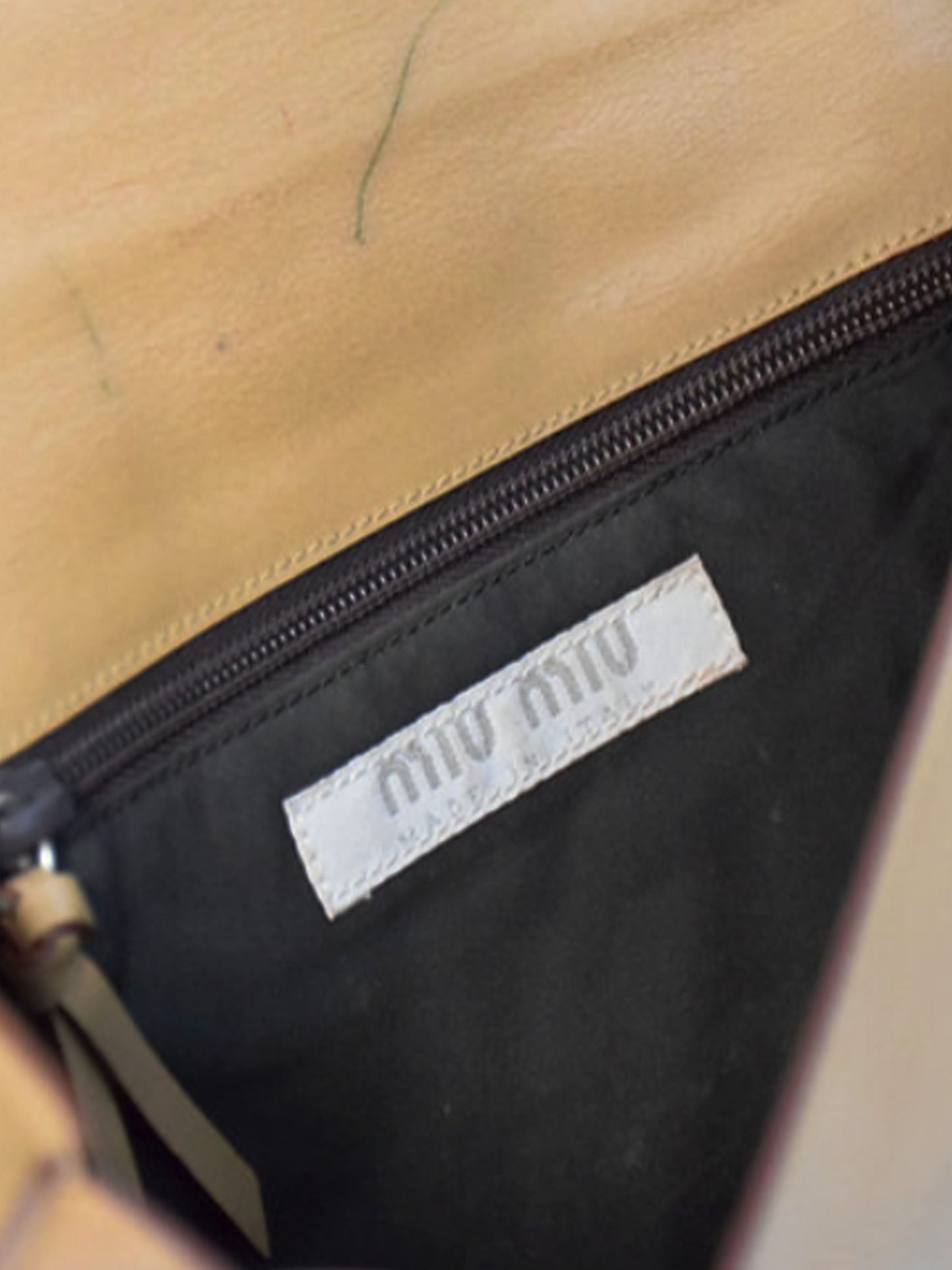 Miu Miu FW 1999 Beige Leather Top Handled Bag