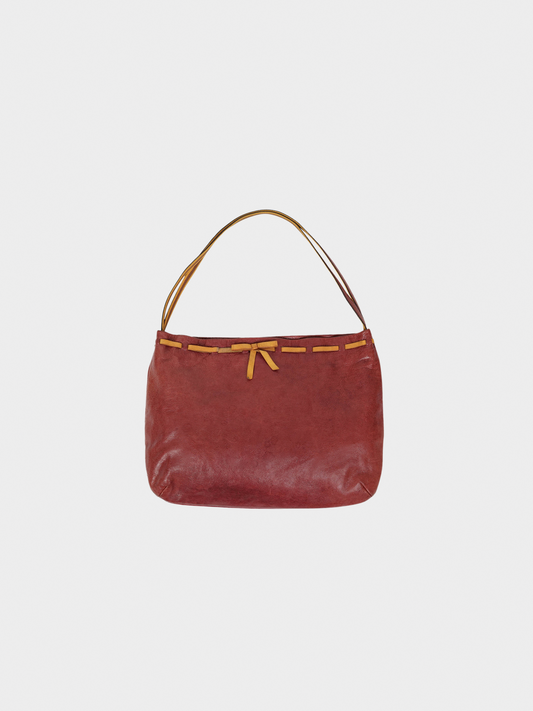 Miu Miu SS 2000 Red Leather Bow Bag