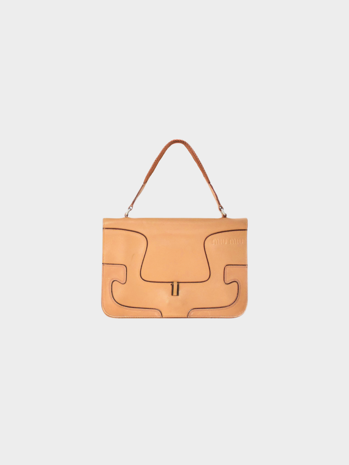 Miu Miu FW 1999 Beige Leather Top Handled Bag