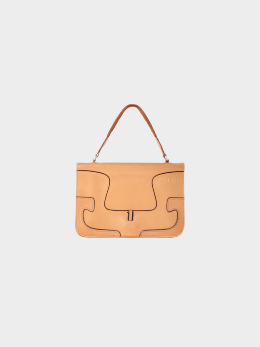 Miu Miu FW 1999 Beige Leather Top Handled Bag