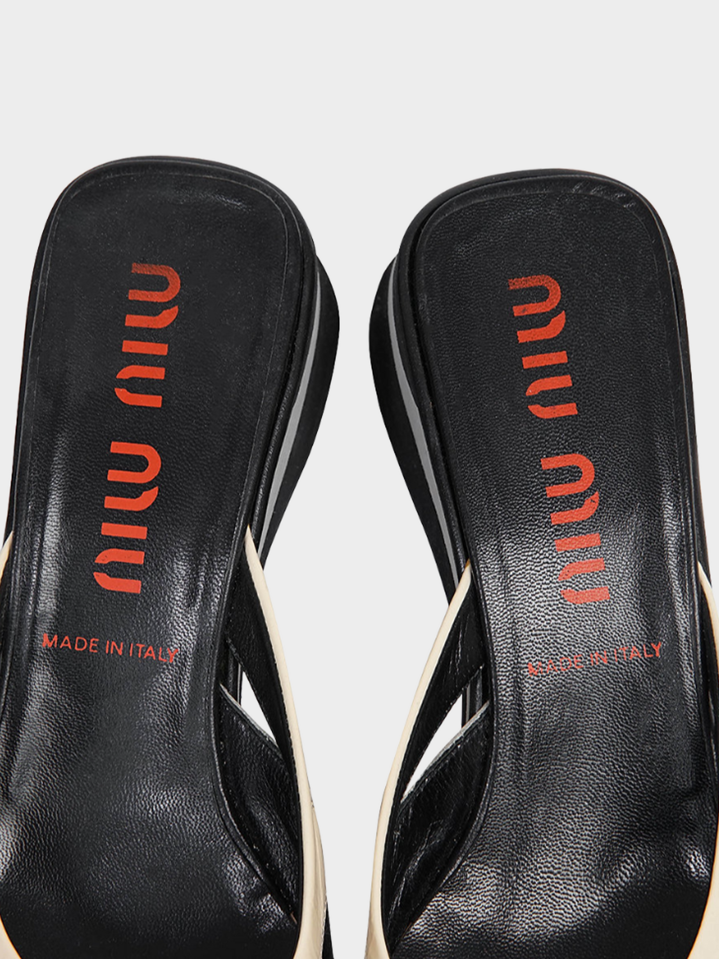 Miu Miu SS 2000 Black and White Bow Platform Sandals