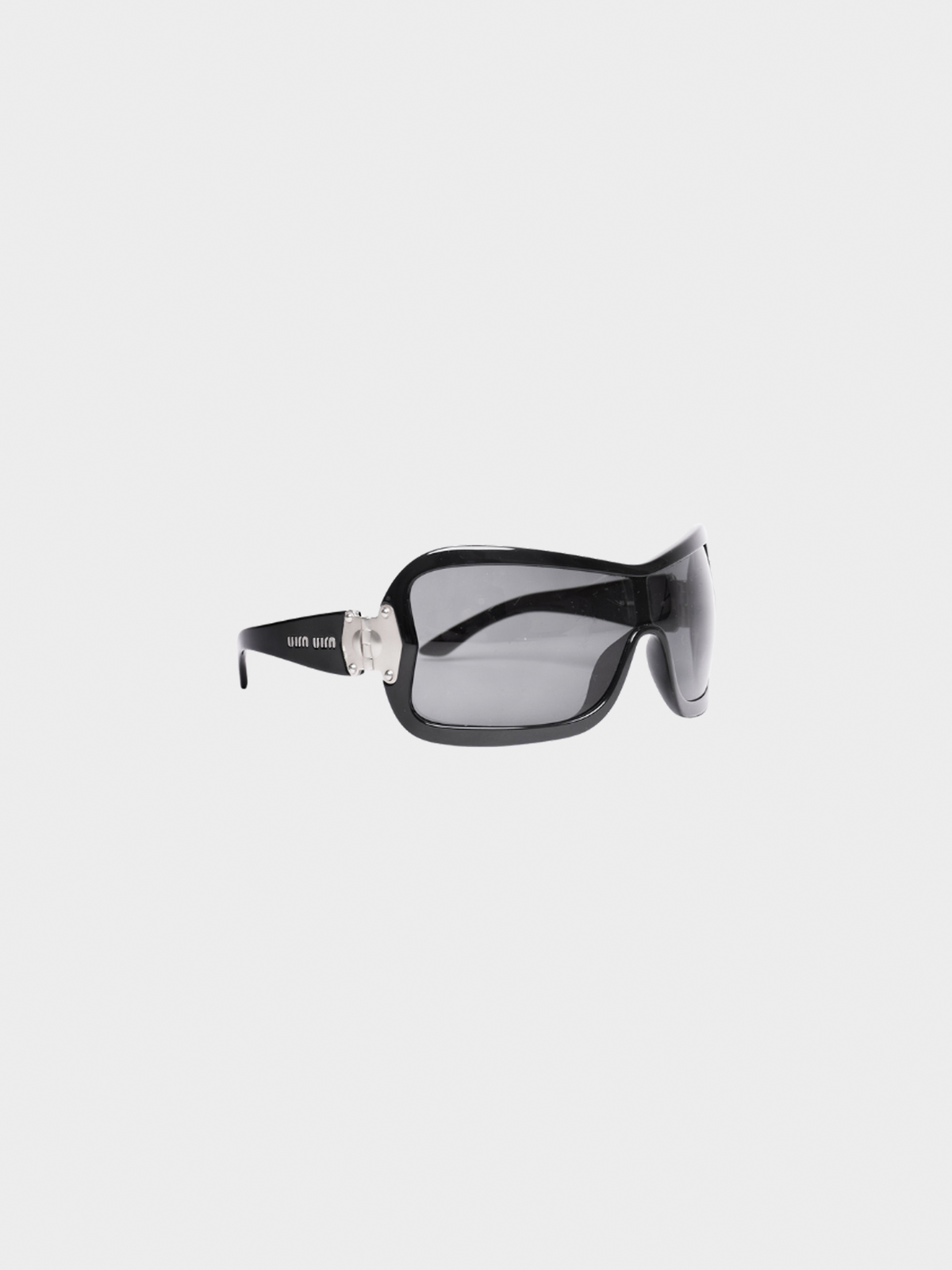 Miu Miu FW 2010 Black Shield Logo Sunglasses