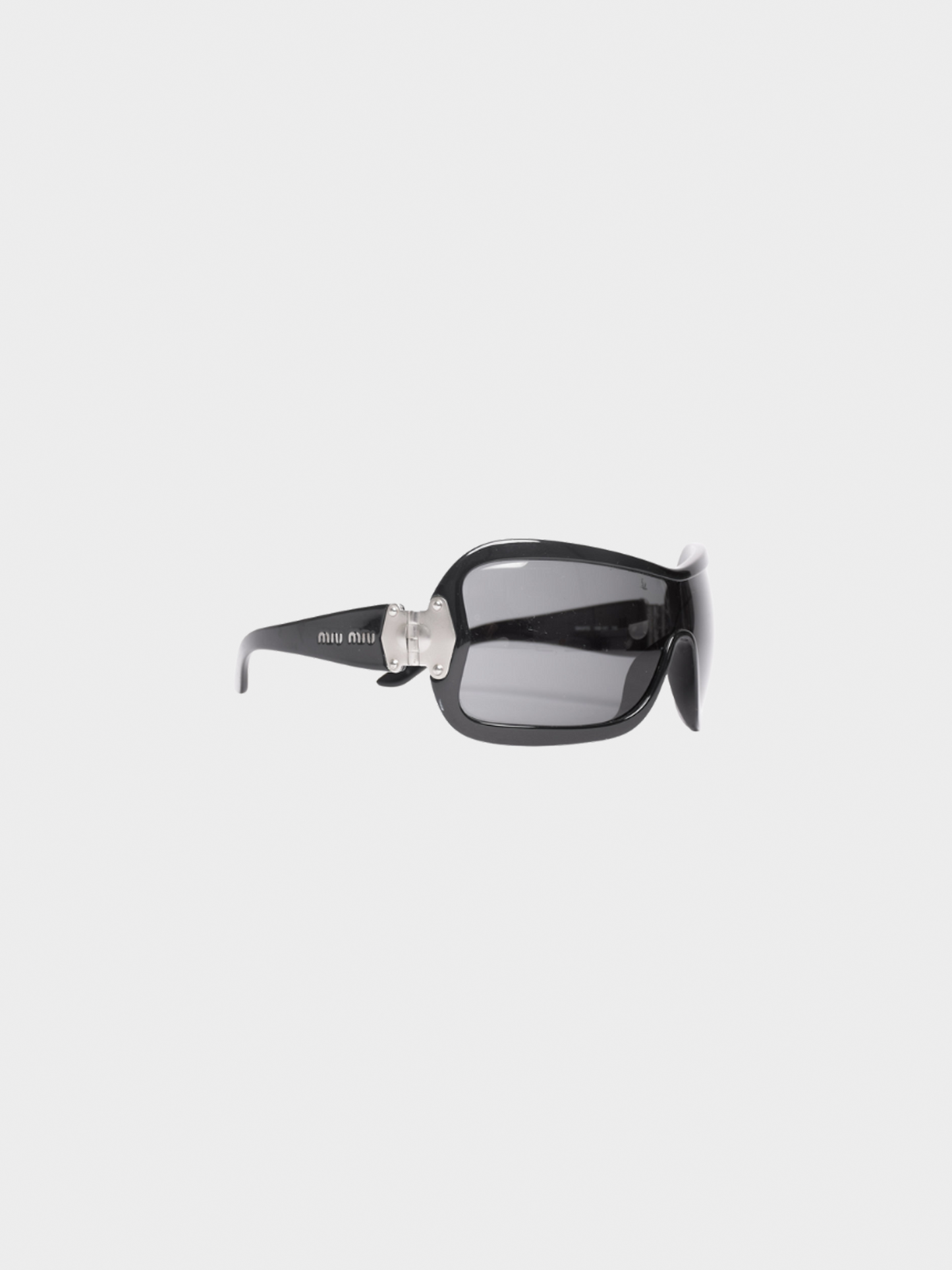 Miu Miu FW 2010 Black Shield Logo Sunglasses