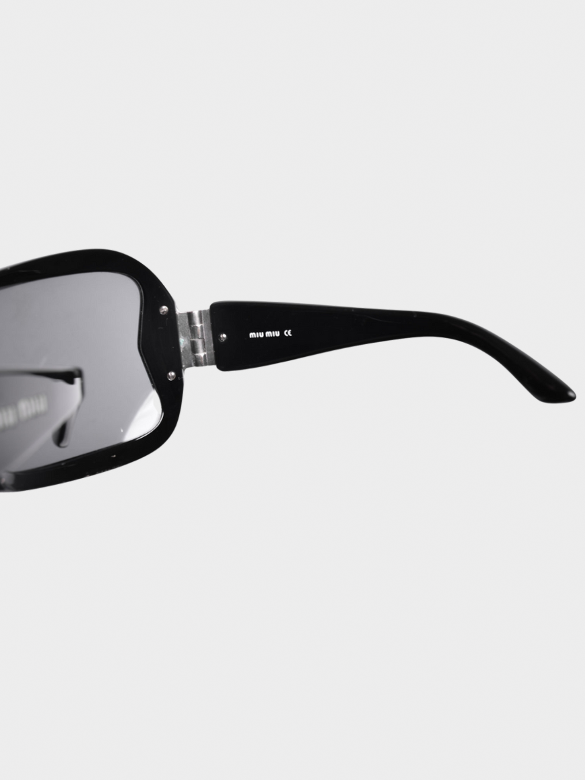 Miu Miu FW 2010 Black Shield Logo Sunglasses
