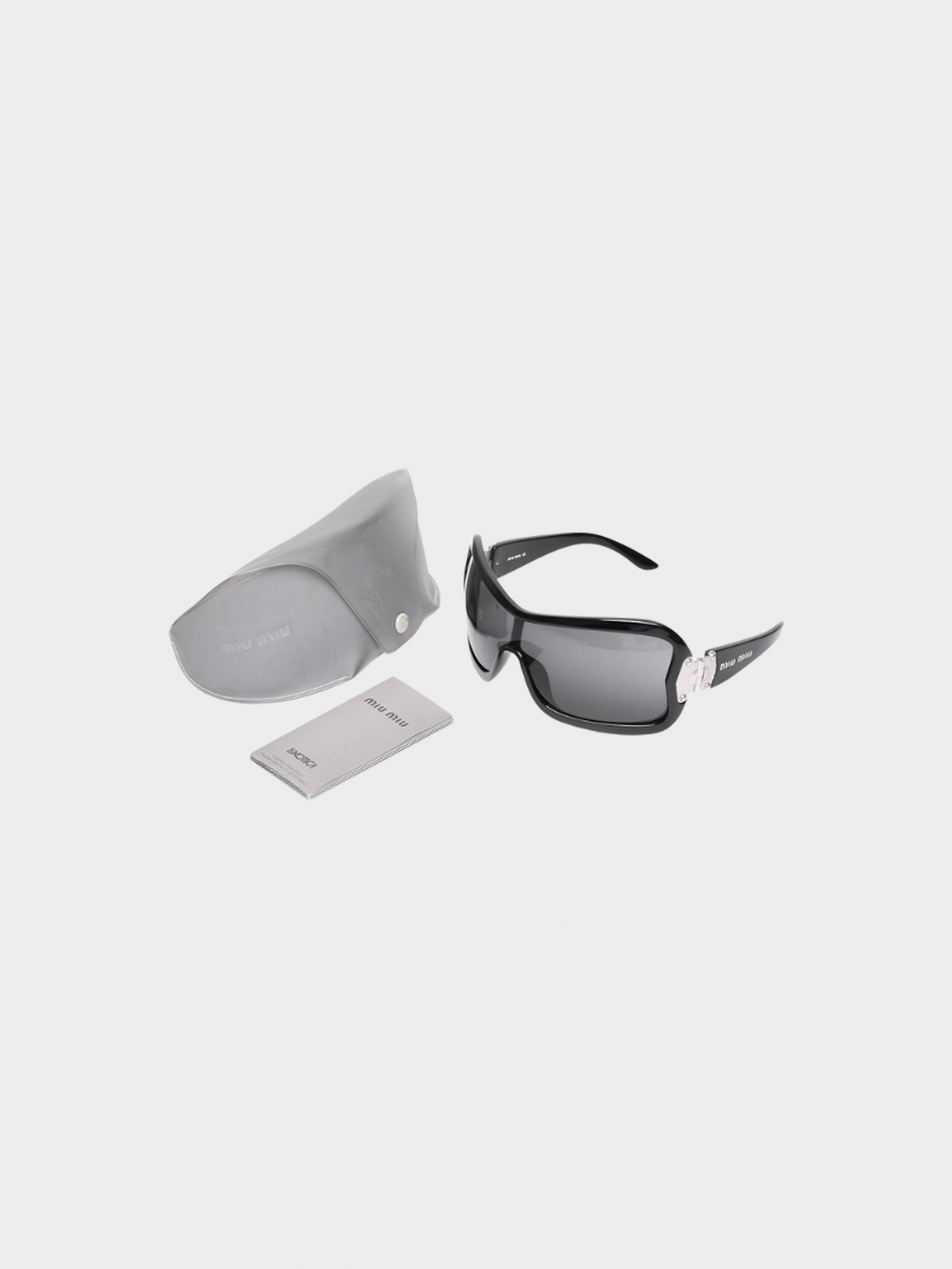 Miu Miu FW 2010 Black Shield Logo Sunglasses