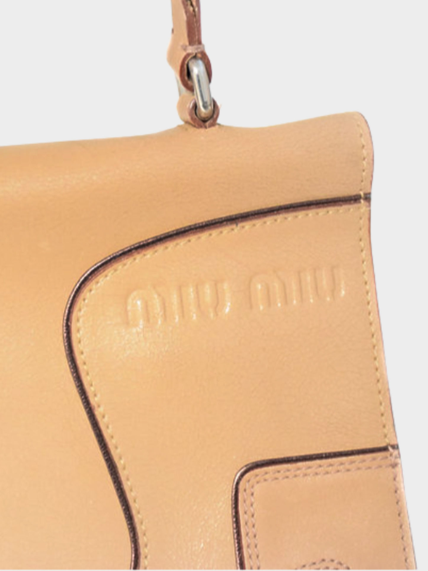 Miu Miu FW 1999 Beige Leather Top Handled Bag