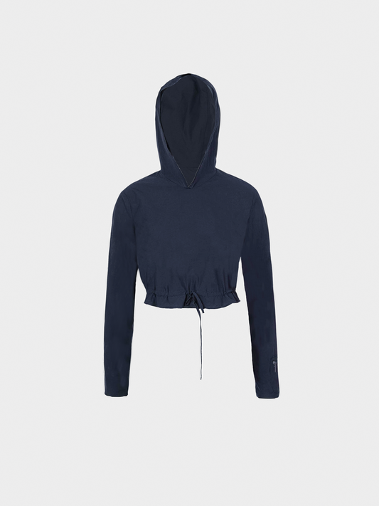 Miu Miu SS 1999 Navy Hooded Longsleeve Top